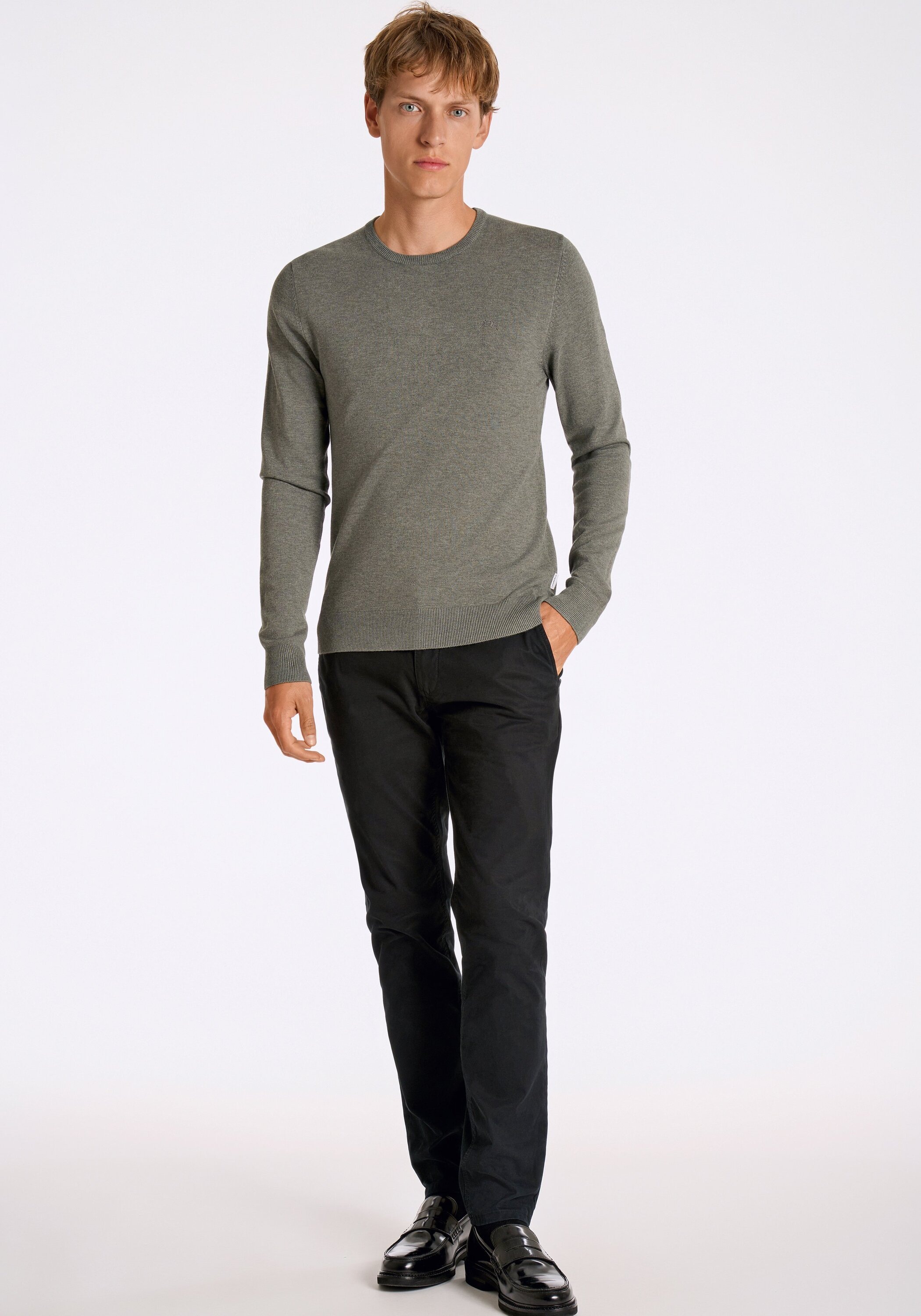 Lindbergh Slim Fit Knit Pullover Dark Moss Melange XXL 3