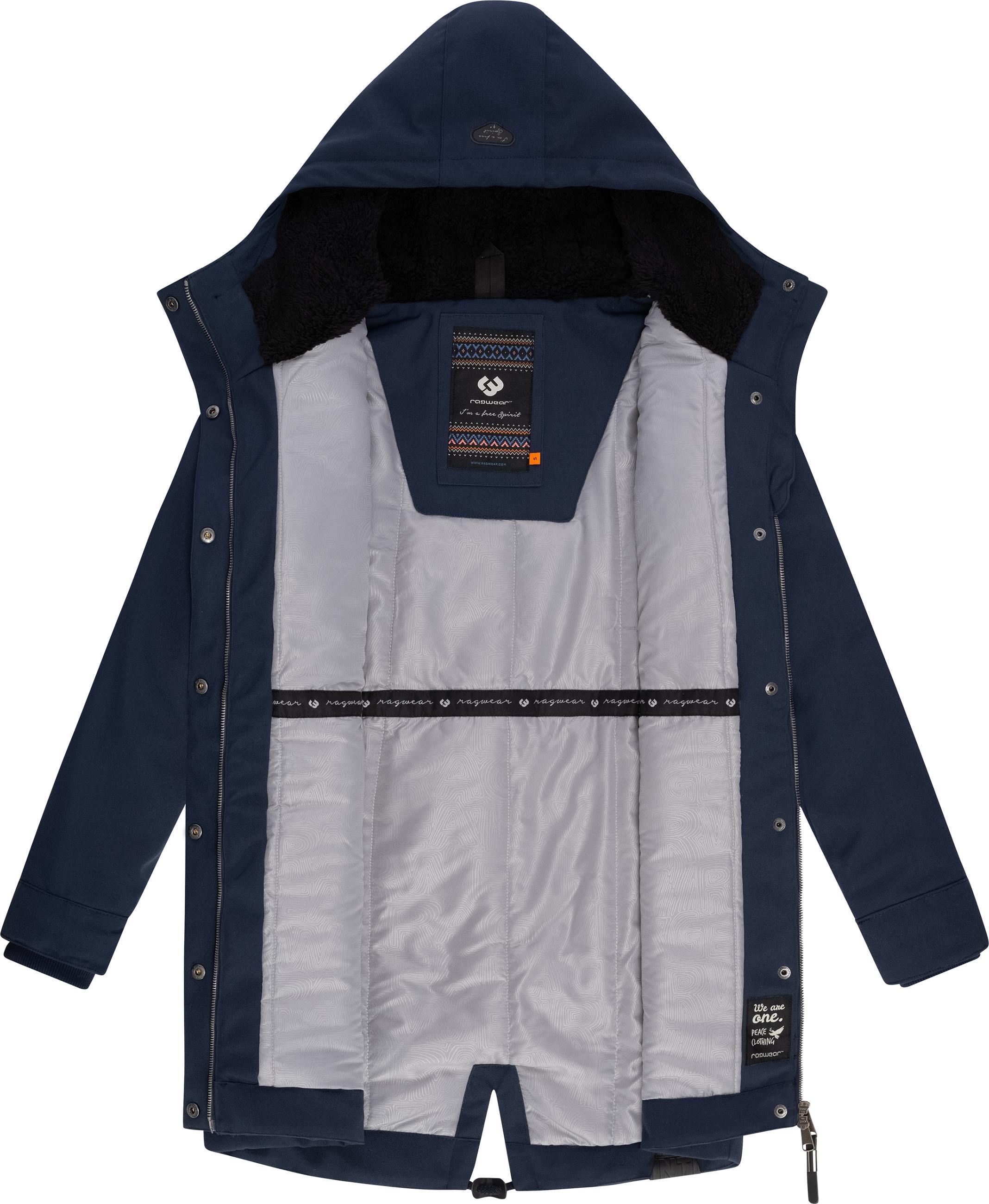 Ragwear Kurzmantel »Canny Canvas«, Wasserdichter Damen Wintermantel mit Kapuze