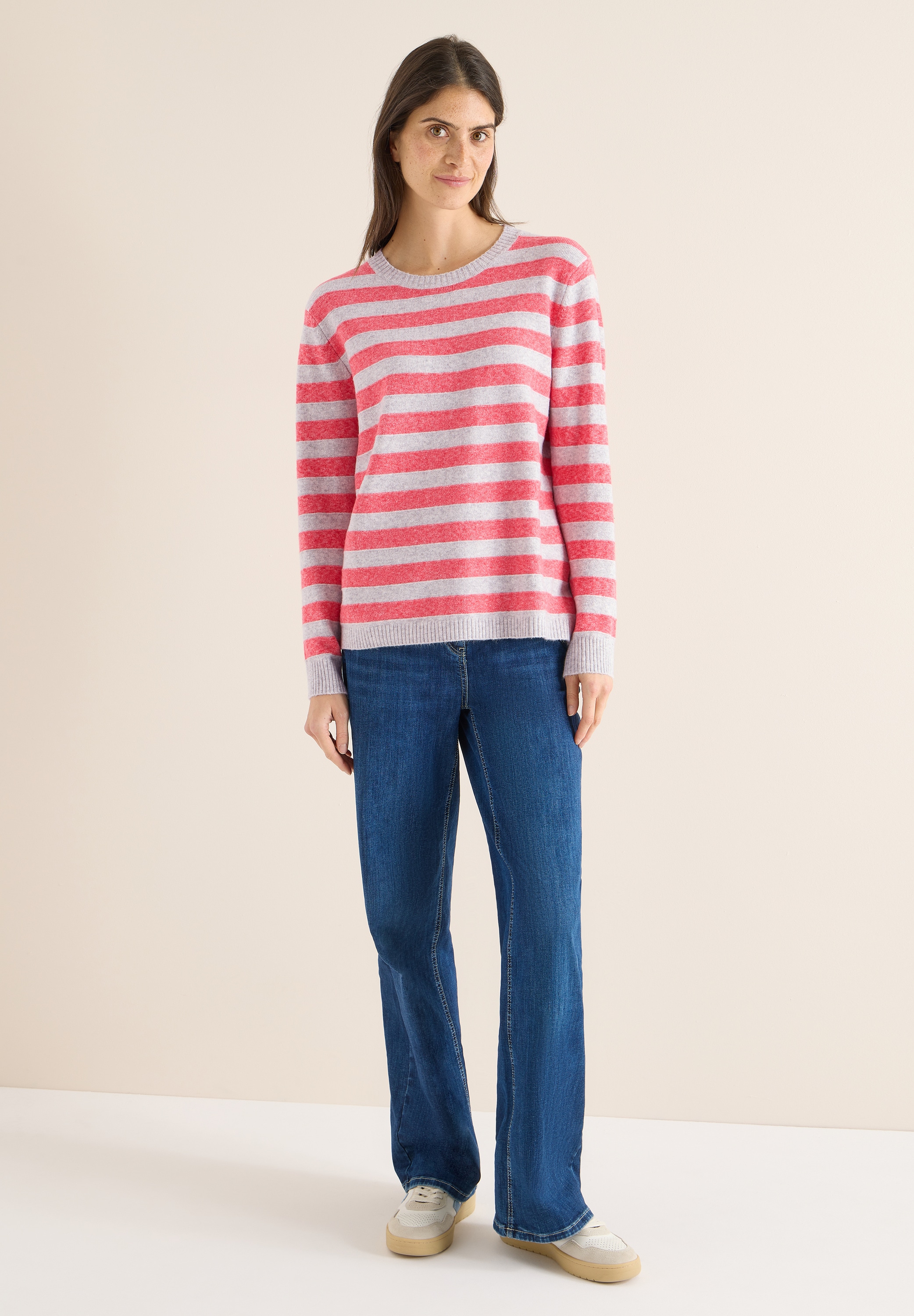 Cecil Rundhalspullover Feinstrick