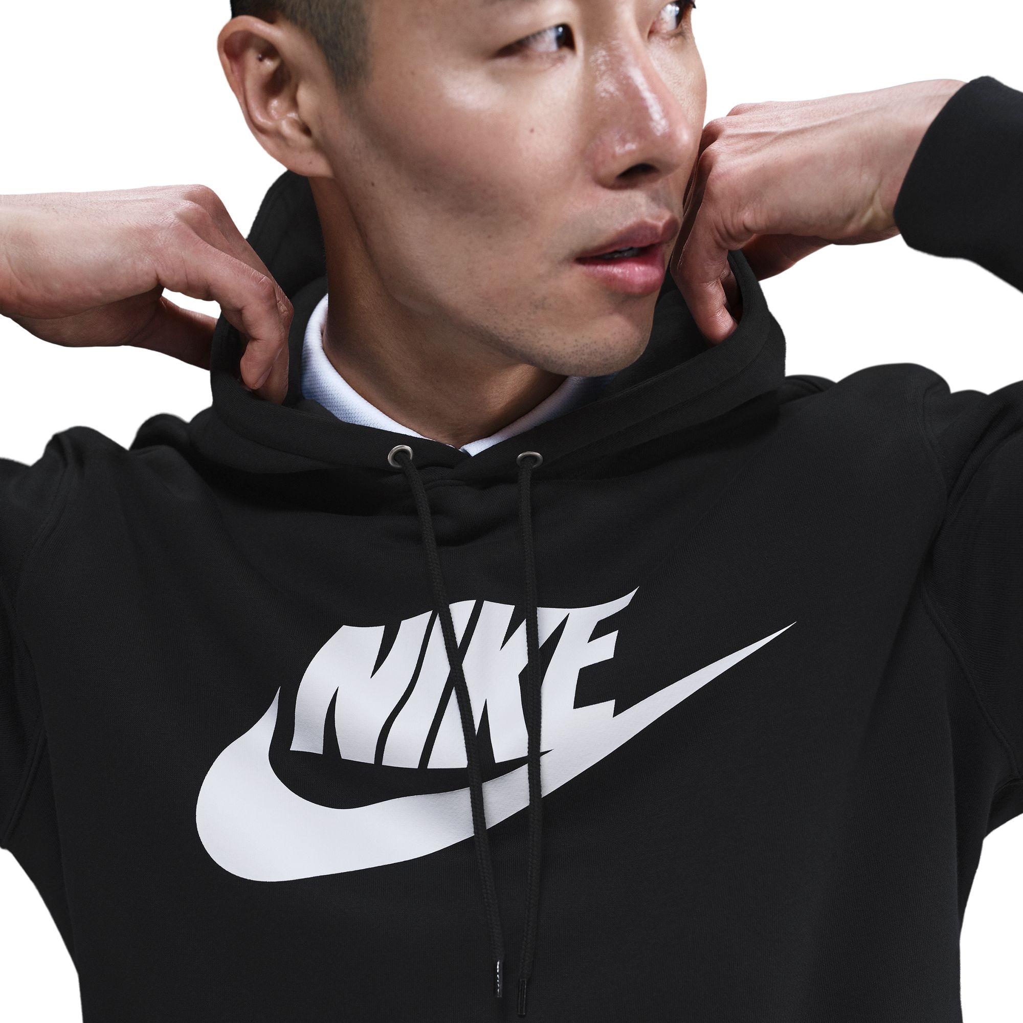 Nike Sportswear Kapuzensweatshirt »M NK CLUB BB PO GFX HOODIE«, Rundhalsausschnitt, Kurzarm-Design, sportliche Passform
