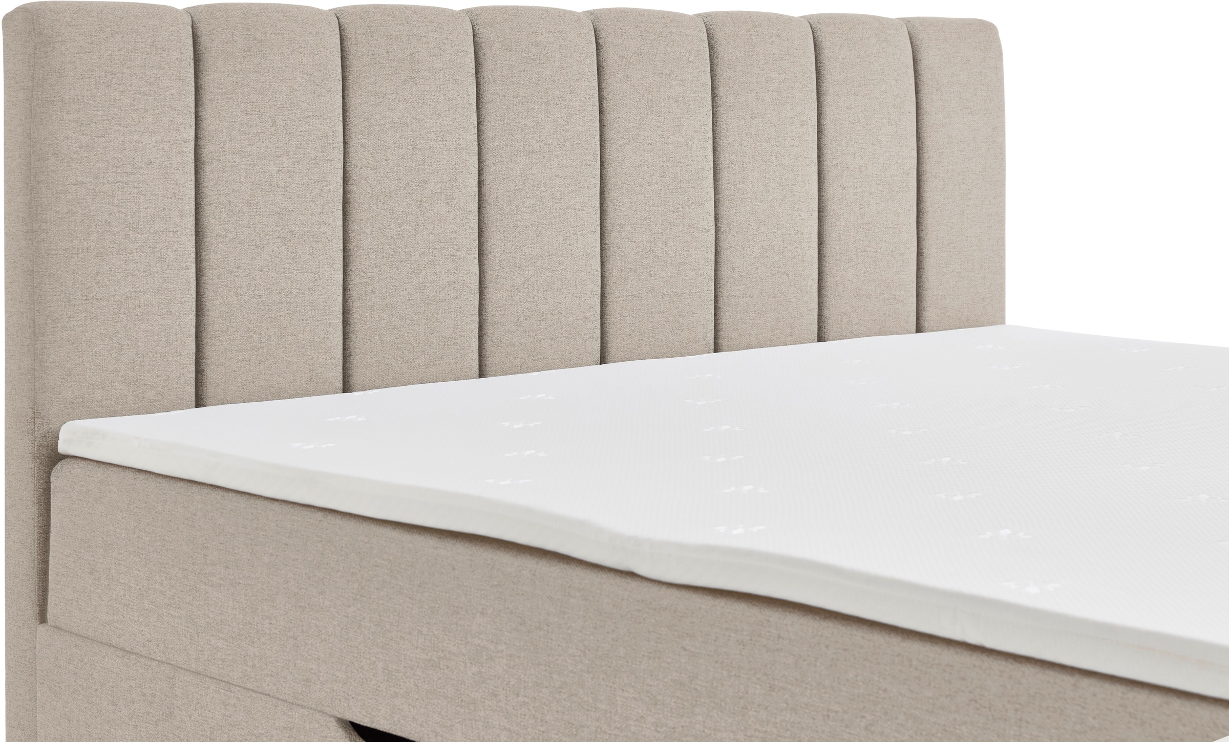 Home affaire Boxbett »WAKKANAI, Polsterbett mit Bettkasten, inkl. Taschfederkernmatratze H3« mit PUR-Schaum-Topper, mit LED-Lichtleiste, LIegefläche 180x200cm