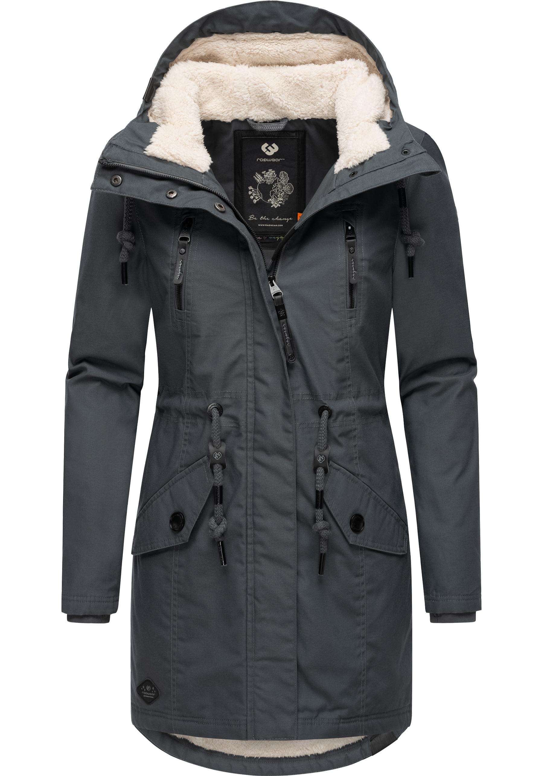 Ragwear Wintermantel »Elsie«, stylischer Winterparka mit Kapuze und Teddyfleece