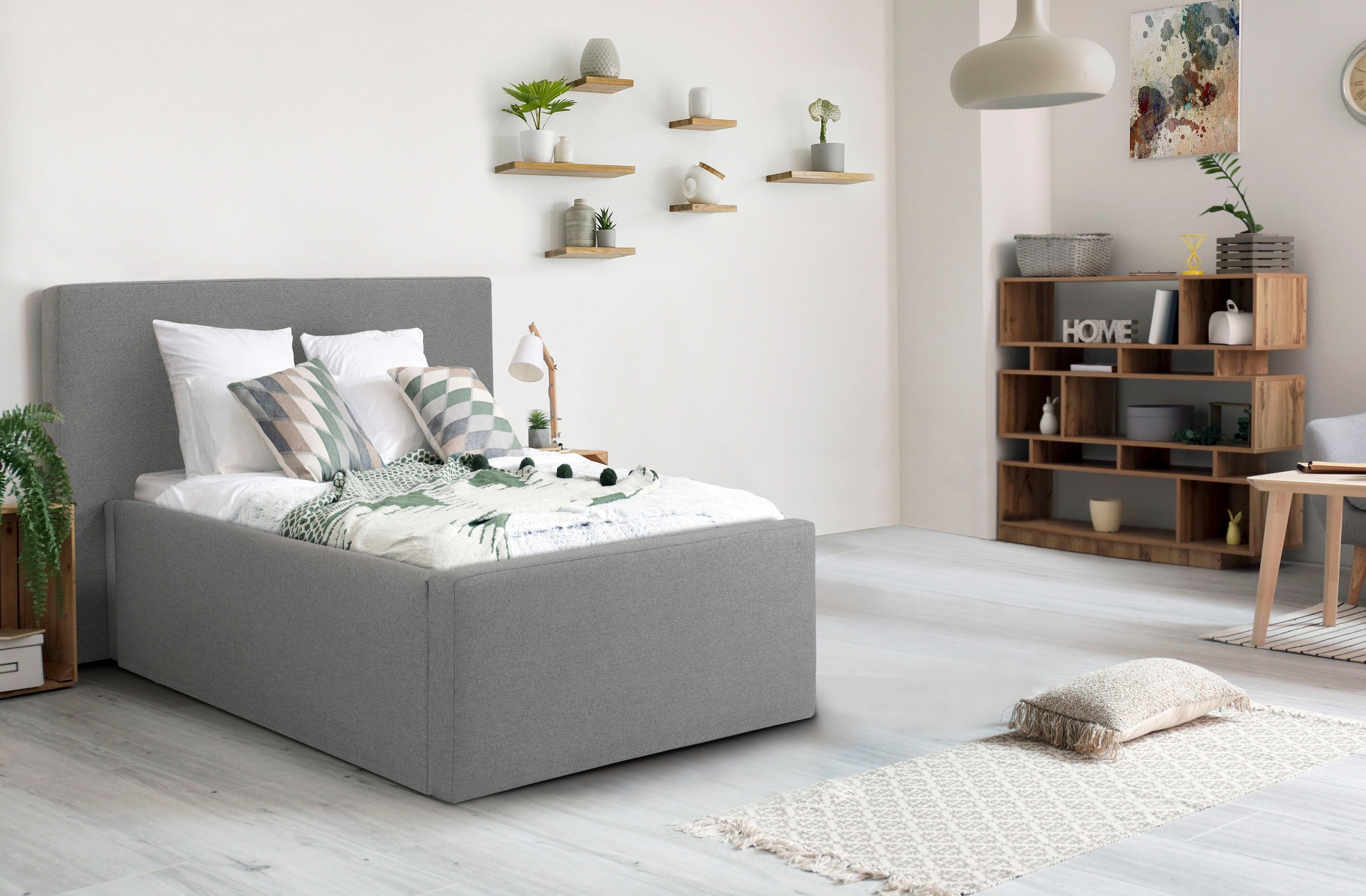 Home affaire Polsterbett "Dalina" geradliniges Kopfteil, in 5 Breiten, auch günstig online kaufen