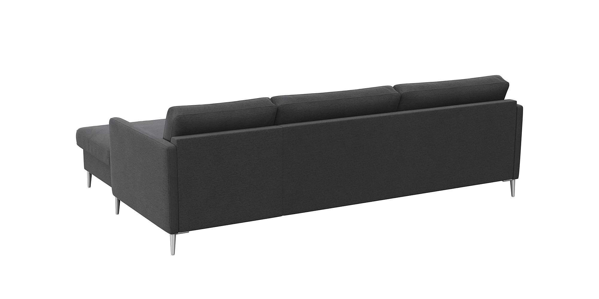 FLEXLUX Ecksofa »Fiore, super Sitzkomfort durch Kaltschaum im Sitz, L-Form«, schmale Armlehnen, Füße Alu