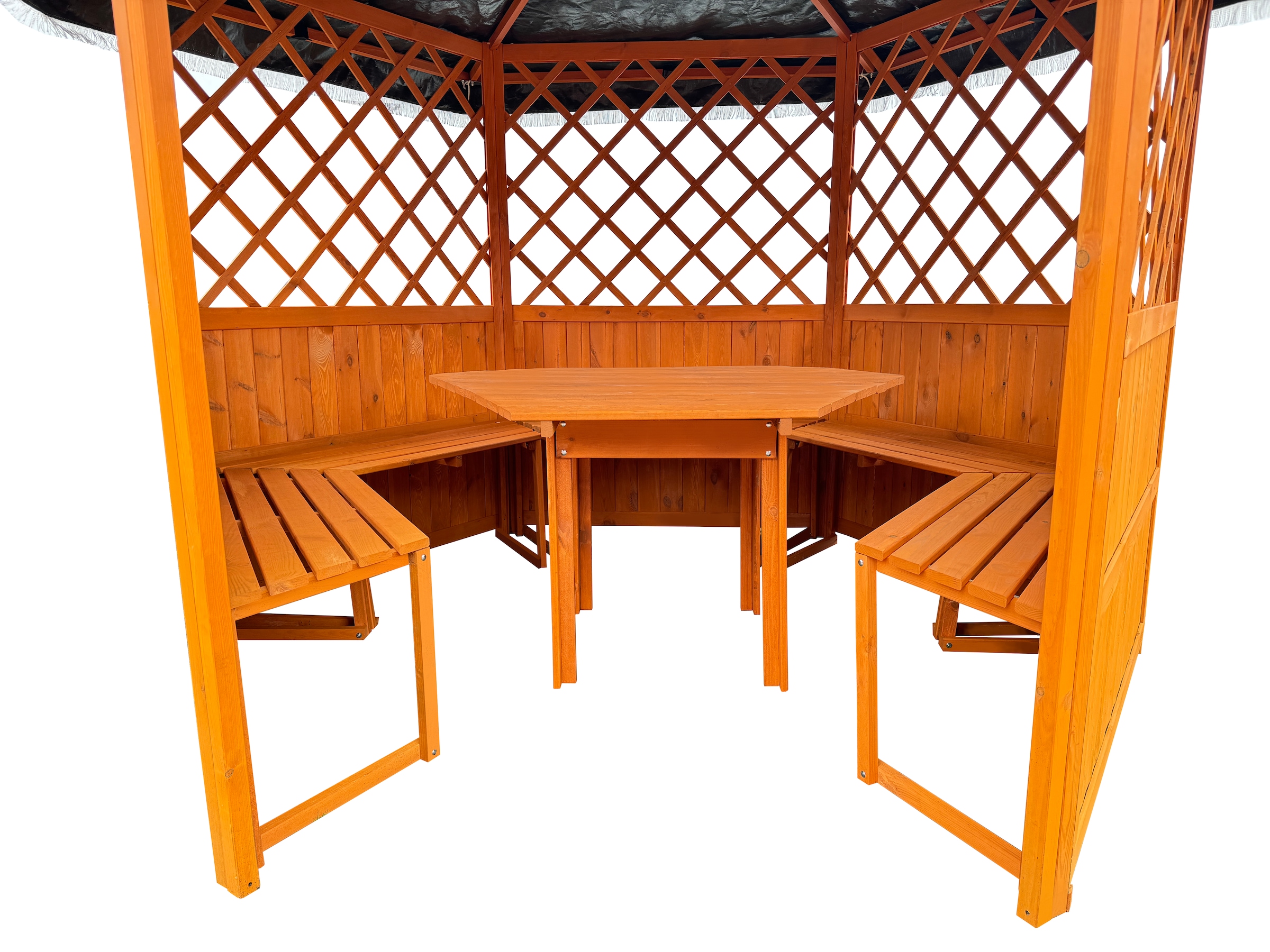 promadino Pavillon »Marburg« BxT: 309x309 cm, inkl. Sitzgruppe und Brüstung