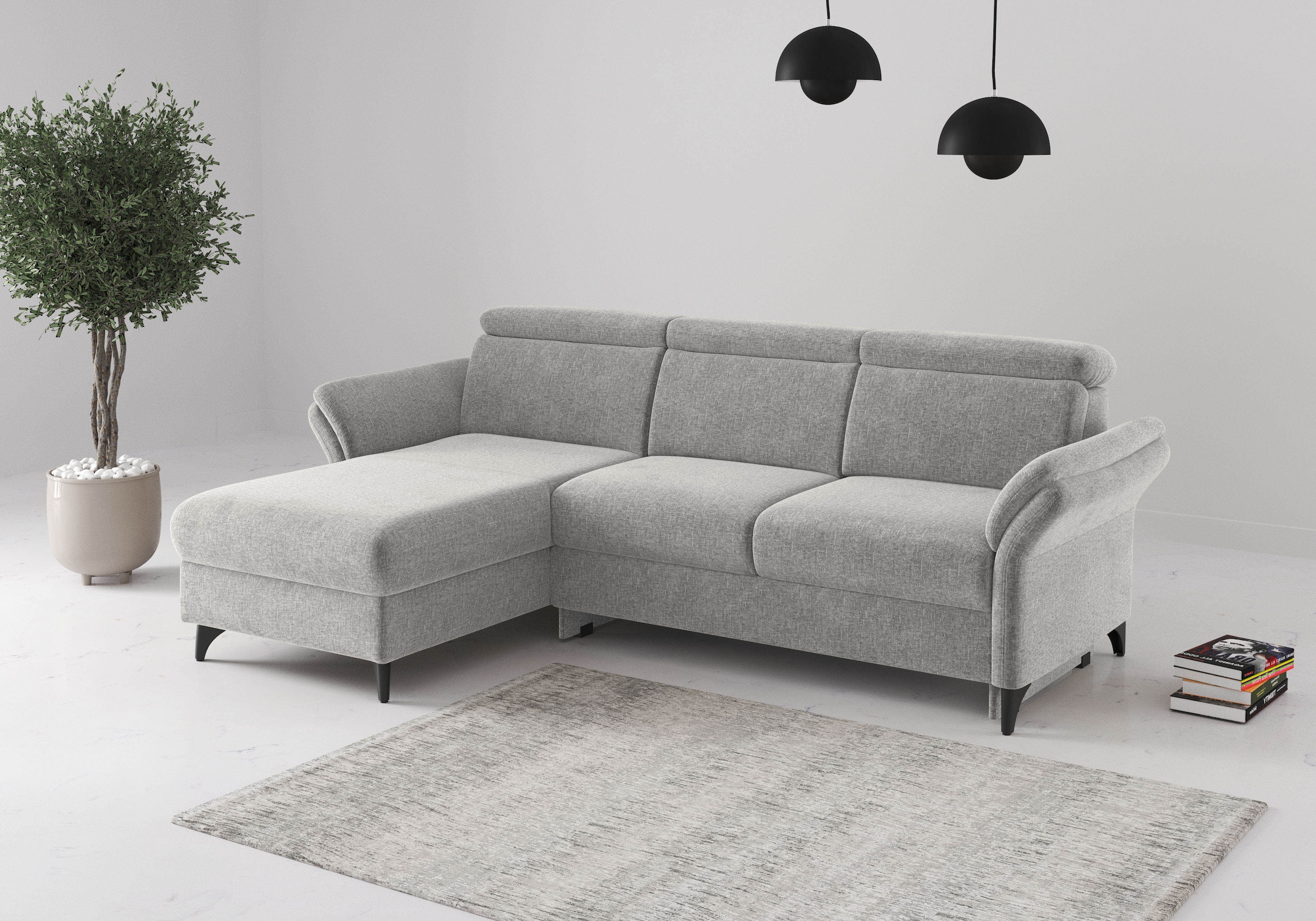 sit&more Ecksofa "Glendale, L-Form" inkl. Kopfteilverstellung,wahlweise mit Vorziehsitz und Bettkasten