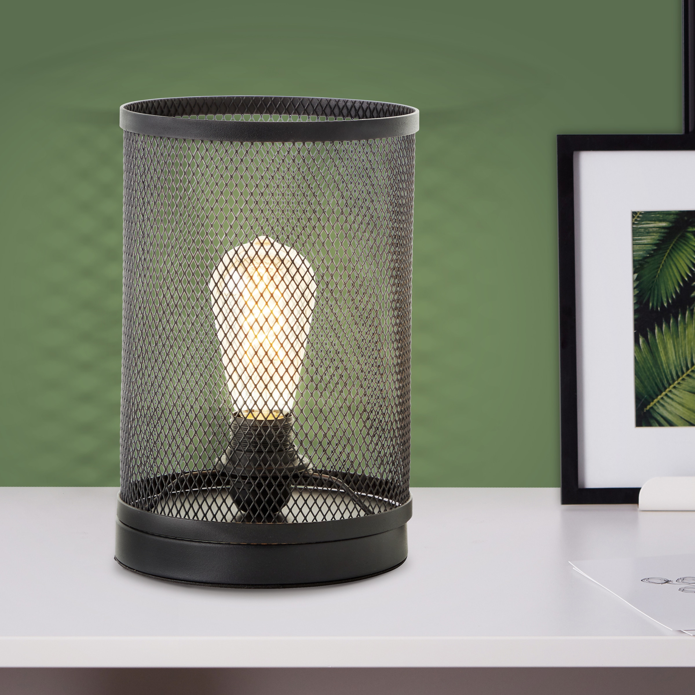 Brilliant Tischleuchte »Maze«, 1 flammig, Leuchtmittel E27 | ohne Leuchtmittel, 28 x 18 cm, E27, Metall, schwarz korund