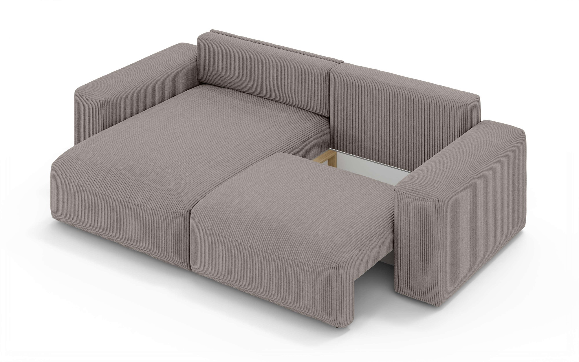 OTTO home Ecksofa »MATTS Schlafsofa mit Bettkasten, Maße B/T/H: 265/159/89 cm«, L-Form mit Recamiere rechts oder links, hoher Sitzkomfort