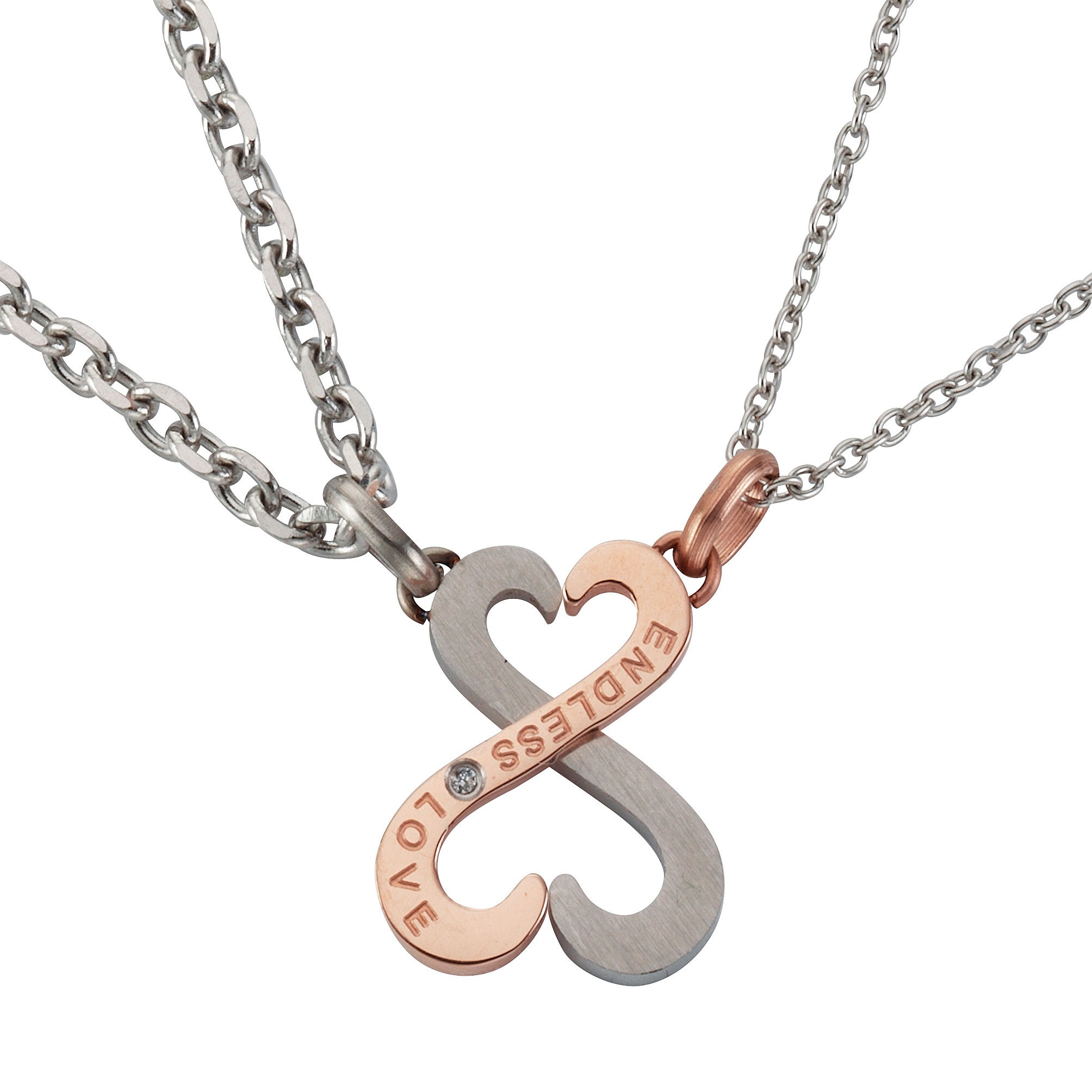 Firetti Kette und Anhänger Set »Multipack Schmuck Geschenk Halskette LIEBE "ENDLESS LOVE"«, (4 tlg.), mit Zirkonia