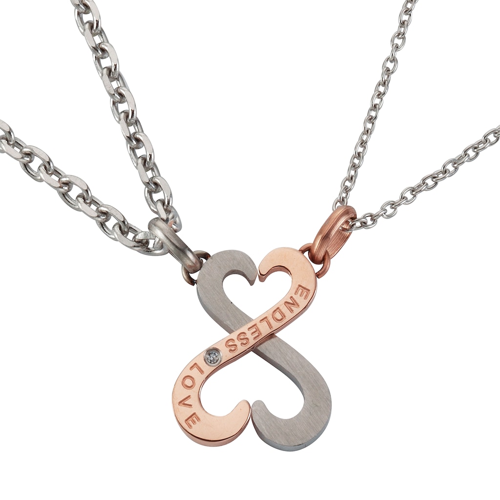 Firetti Kette und Anhänger Set »Multipack Schmuck Geschenk Halskette LIEBE "ENDLESS LOVE"«, (4 tlg.)