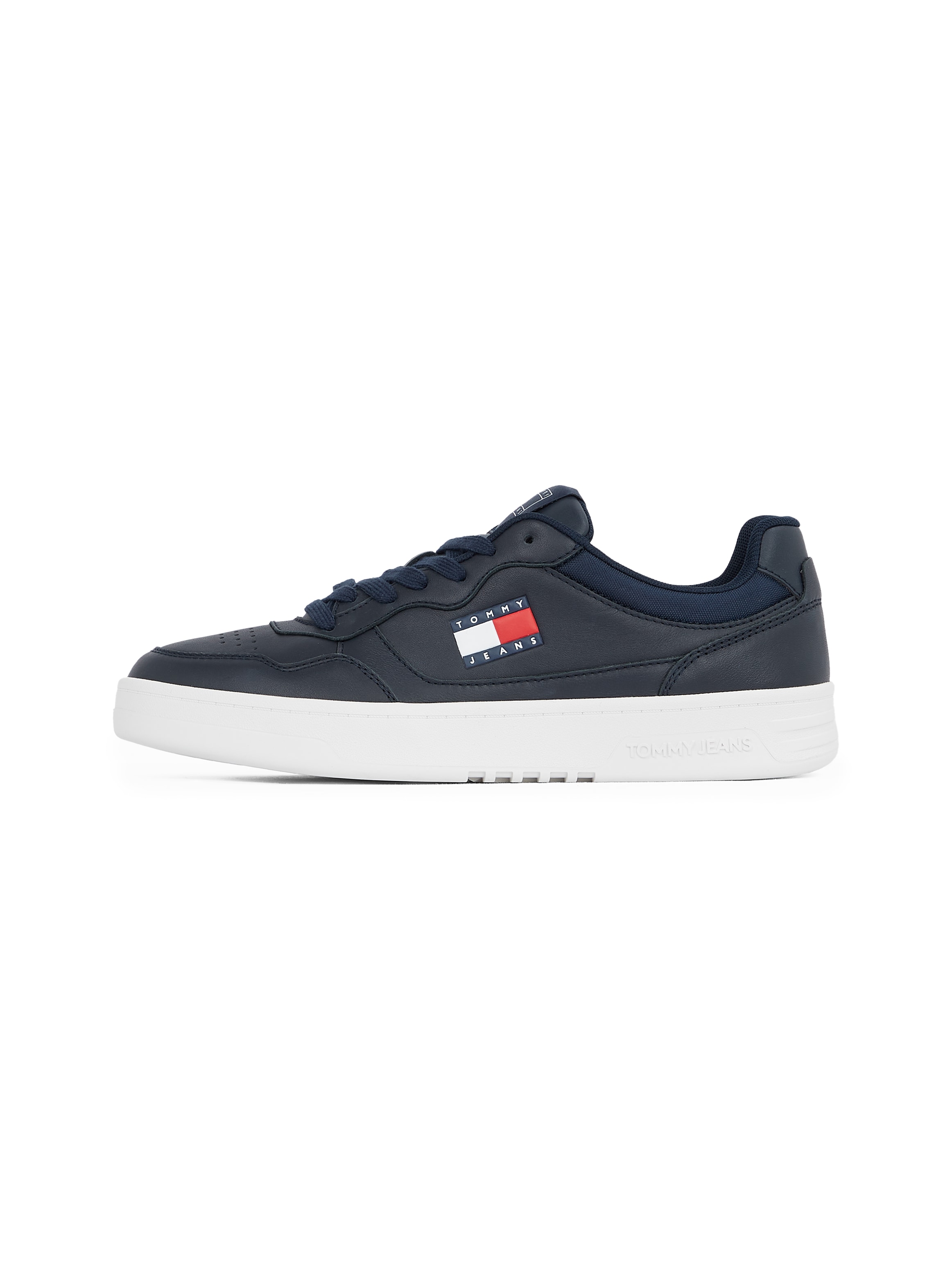 Tommy Jeans Plateausneaker "(NEW) TJM CUPSOLE LEATHER ESS", Freizeitschuh, Halbschuh, Schnürschuh im Basket-Look