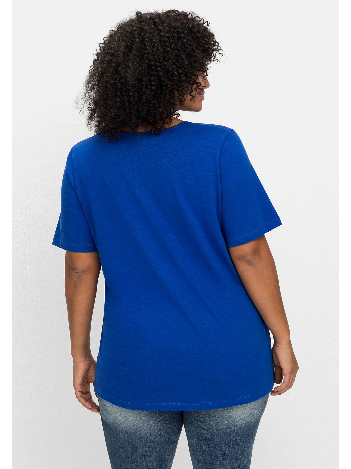 Sheego T-Shirt kaufen Baumwolle BAUR aus | »Große online mit Frontdruck Größen«