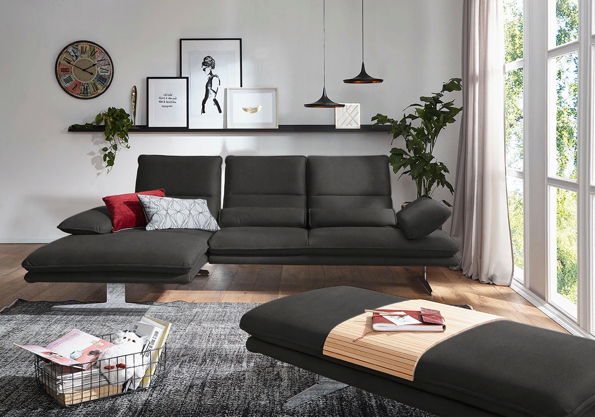 W.SCHILLIG Ecksofa "broadway, Designsofa mit tollem Sitzkomfort, L-Form", S günstig online kaufen