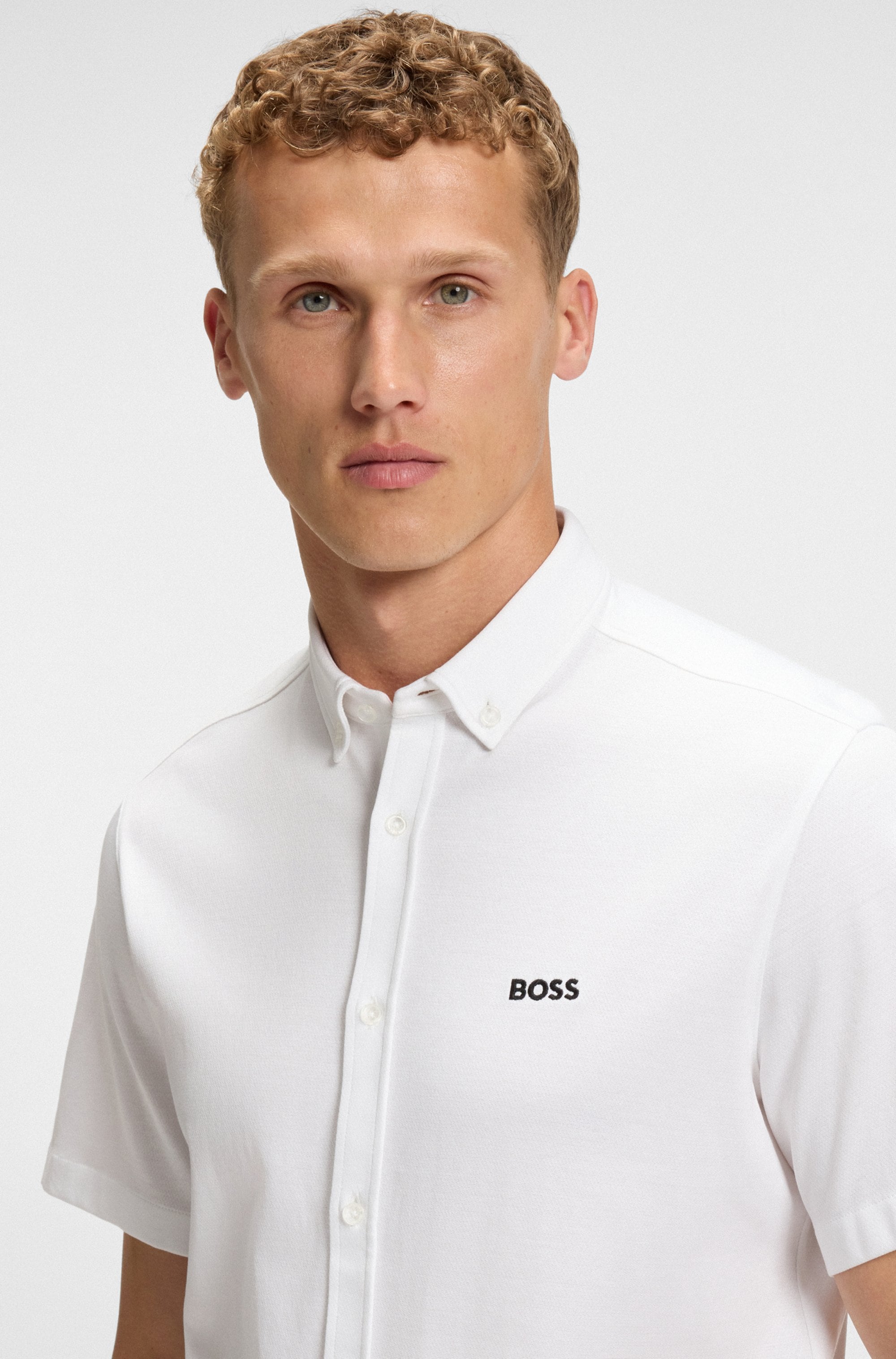 BOSS GREEN Kurzarmhemd »B Motion S«, softe Baumwolle, Vier-Wege-Stretch, knitterfrei