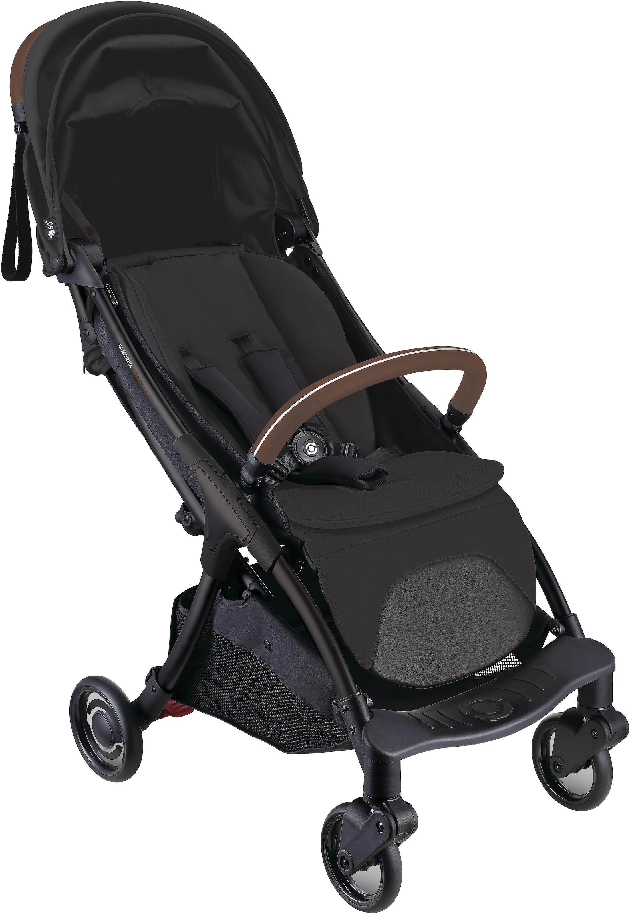 GLOBBER Kinder Kinder-Buggy "STROLL LITE"schwarz, Kinderwagen, mit 1-Hand-Falt-Automatik, Reisebuggy