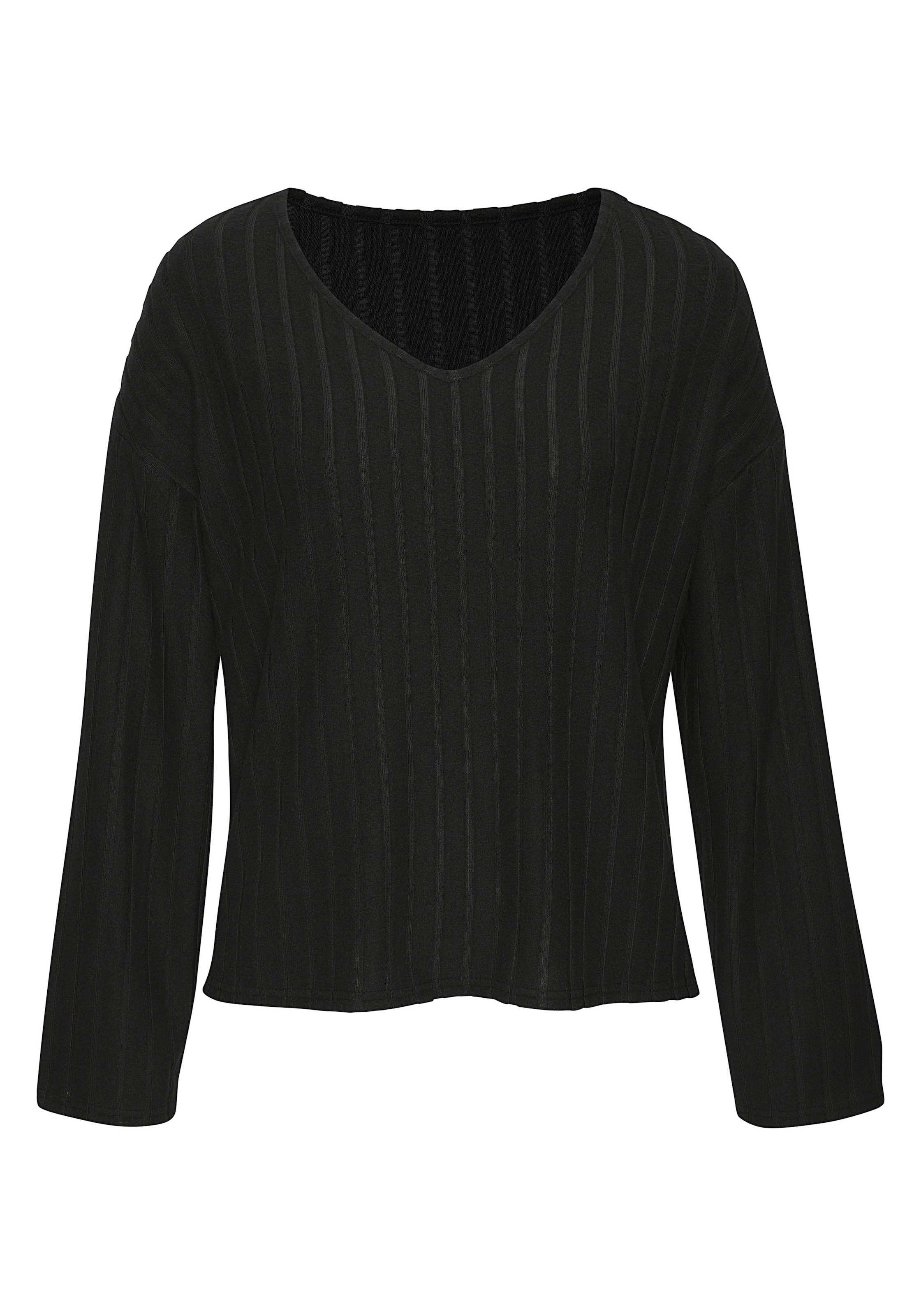 Vivance Langarmshirt »aus kuscheliger Rippware mit flauschigem Griff« kuscheliges Longsleeve, Rippshirt aus weicher Jerseyware, lässig
