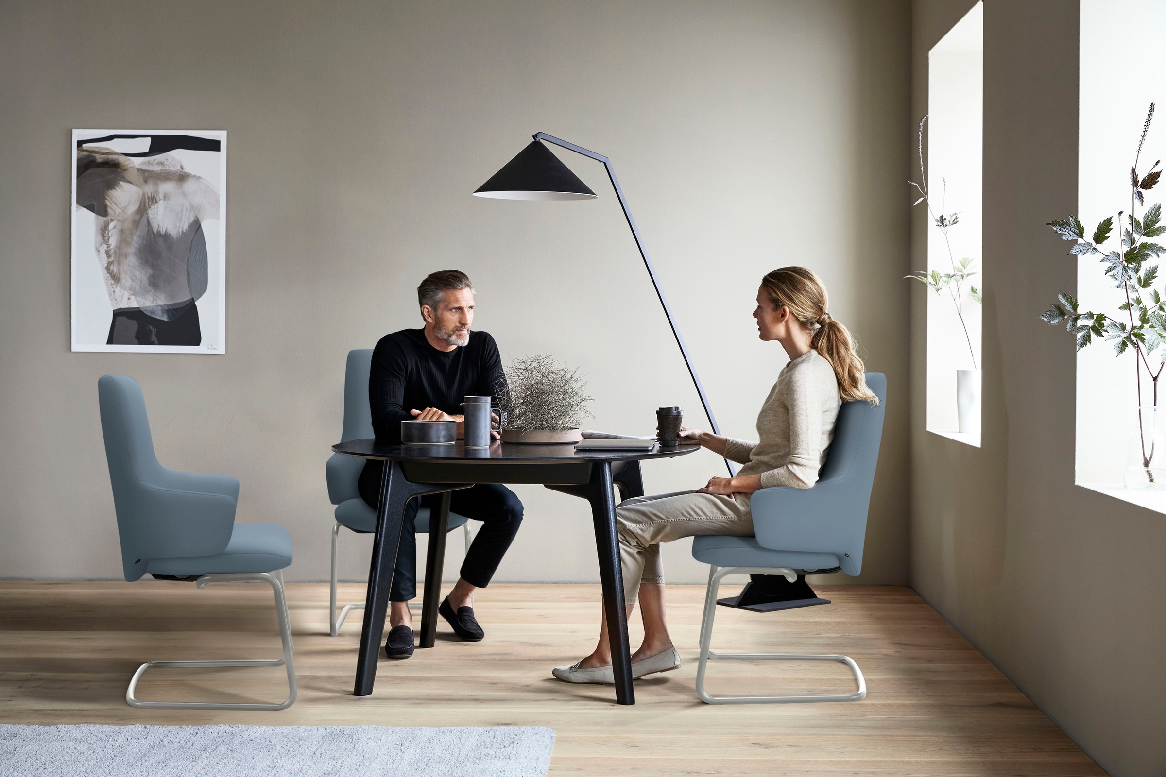 Stressless® Polsterstuhl »Laurel«, Leder PALOMA, High Back mit Armlehne, Größe L, mit Beinen aus Stahl in Chrom