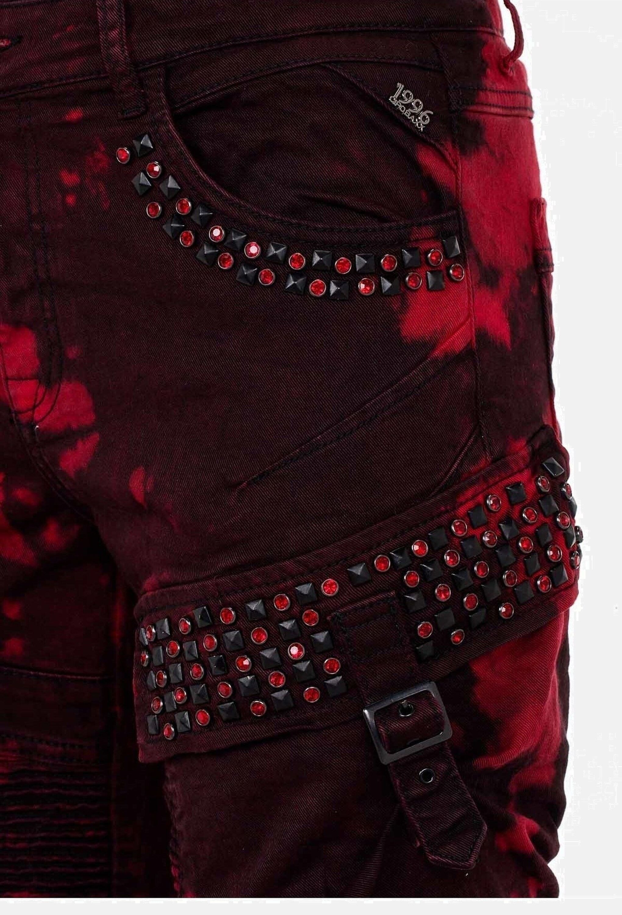 Cipo & Baxx Straight-Jeans »Cipo & Baxx Jeans« mit Biker- und Punk-Elementen, CD558