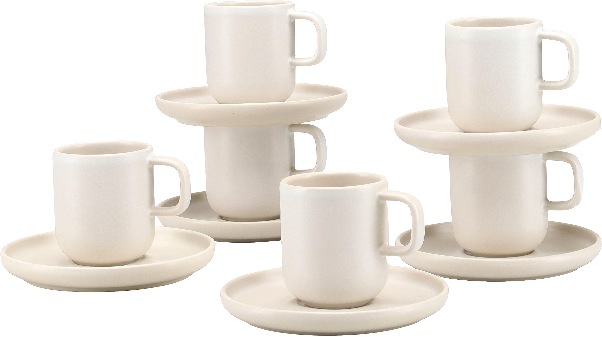 CreaTable Tasse "Uno, Espressotassen, Set 12-tlg." hochwertiges Steinzeug, seidenmatte Spezialglasur
