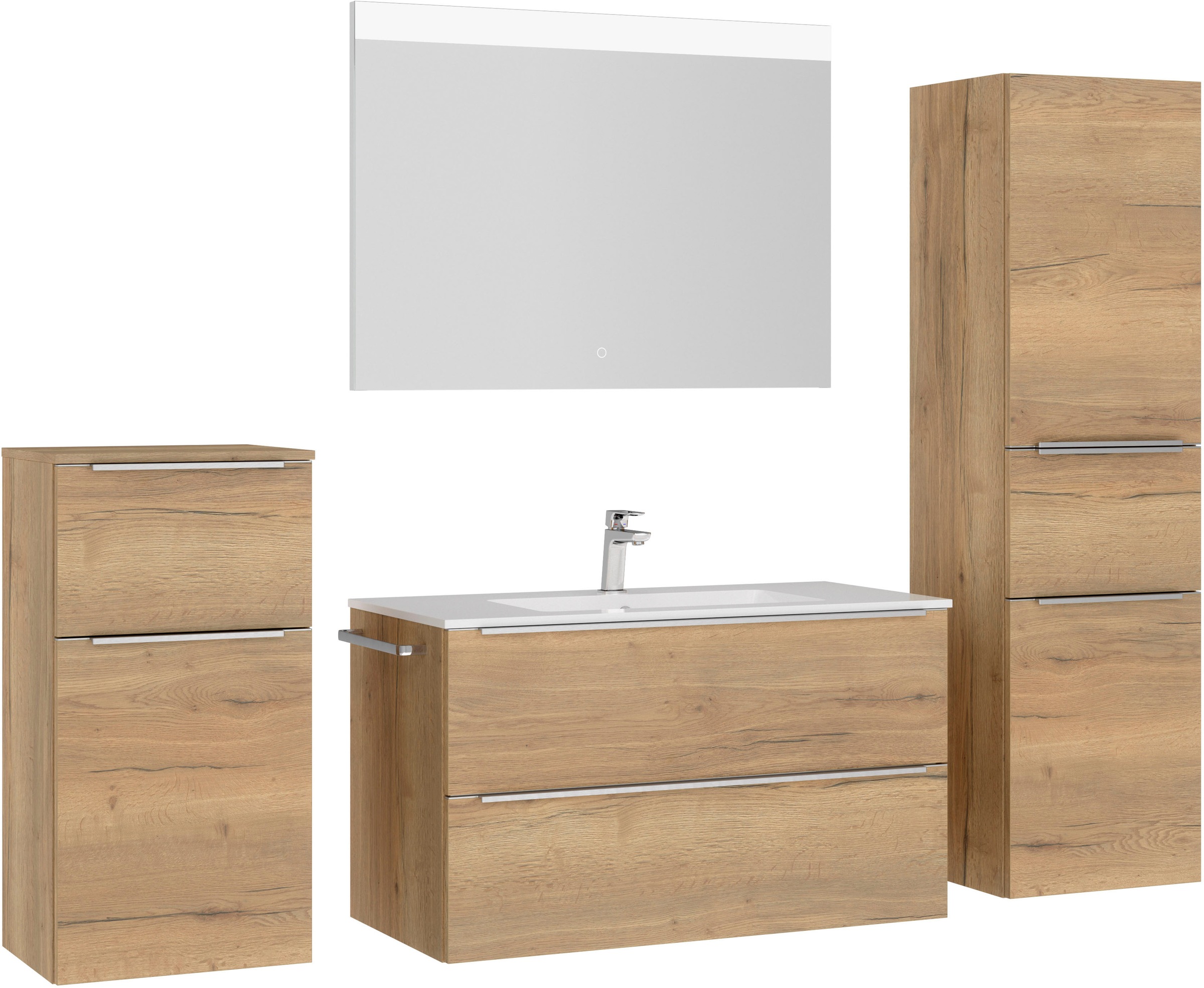 nobilia Badmöbel-Set "Levere" vormontiert, mit Soft-Close, 4 Stk. tlg. günstig online kaufen