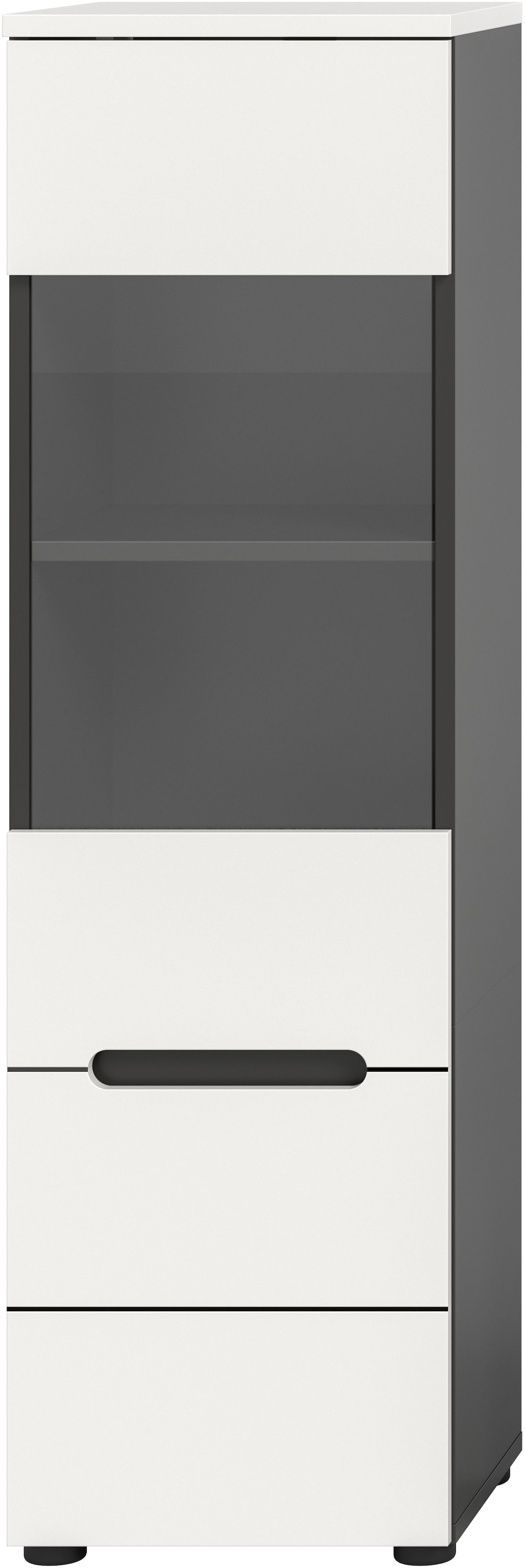 INOSIGN Vitrine »REHAT, TOPSELLER!, Höhe 125 cm, 1 Glastür, 1 Böden, 3 Fächer« stehend und hängend montierbar, 1 Stk. tlg. Vitrinenschrank, Schrank, Glasvitrine, Wohnzimmervitrine