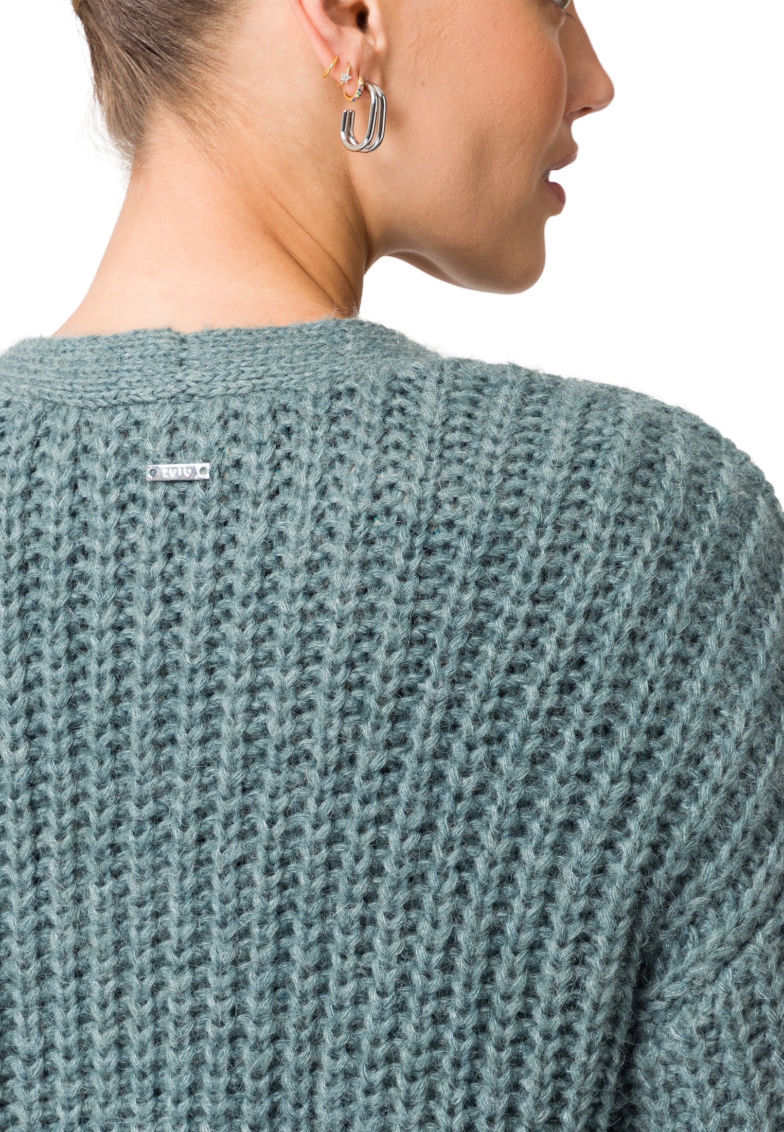 Zero Strickjacke »zero Grobstrickjacke offener Style«, Plain/ohne Details