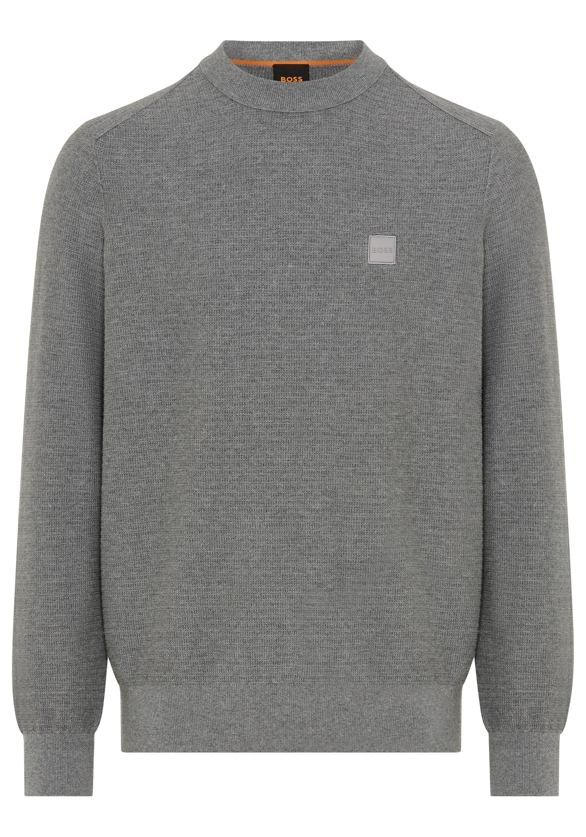 BOSS ORANGE Strickpullover »Anion Cotton Cashmere« Rundhalsausschnitt, Regular Fit, BOSS-Label