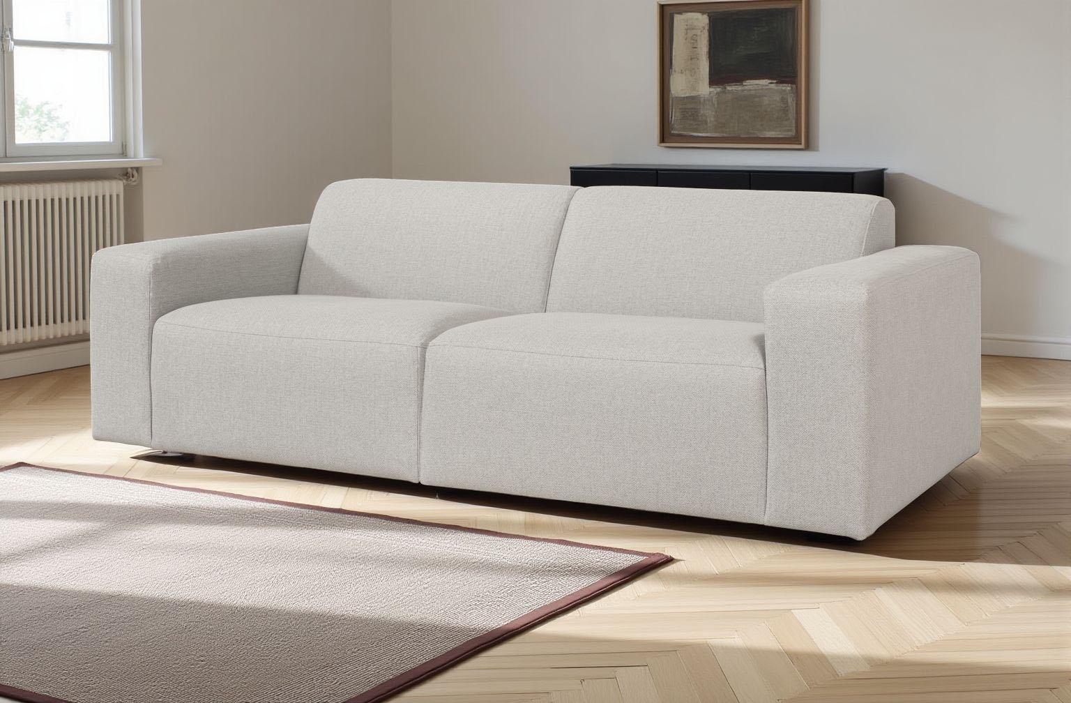 INOSIGN 3-Sitzer »Koa, 228 cm, Modulsofa in Webstoff, Cord«, Designsofa, weicher Lounge-Sitzkomfort, Welleunterfederung, bodentief