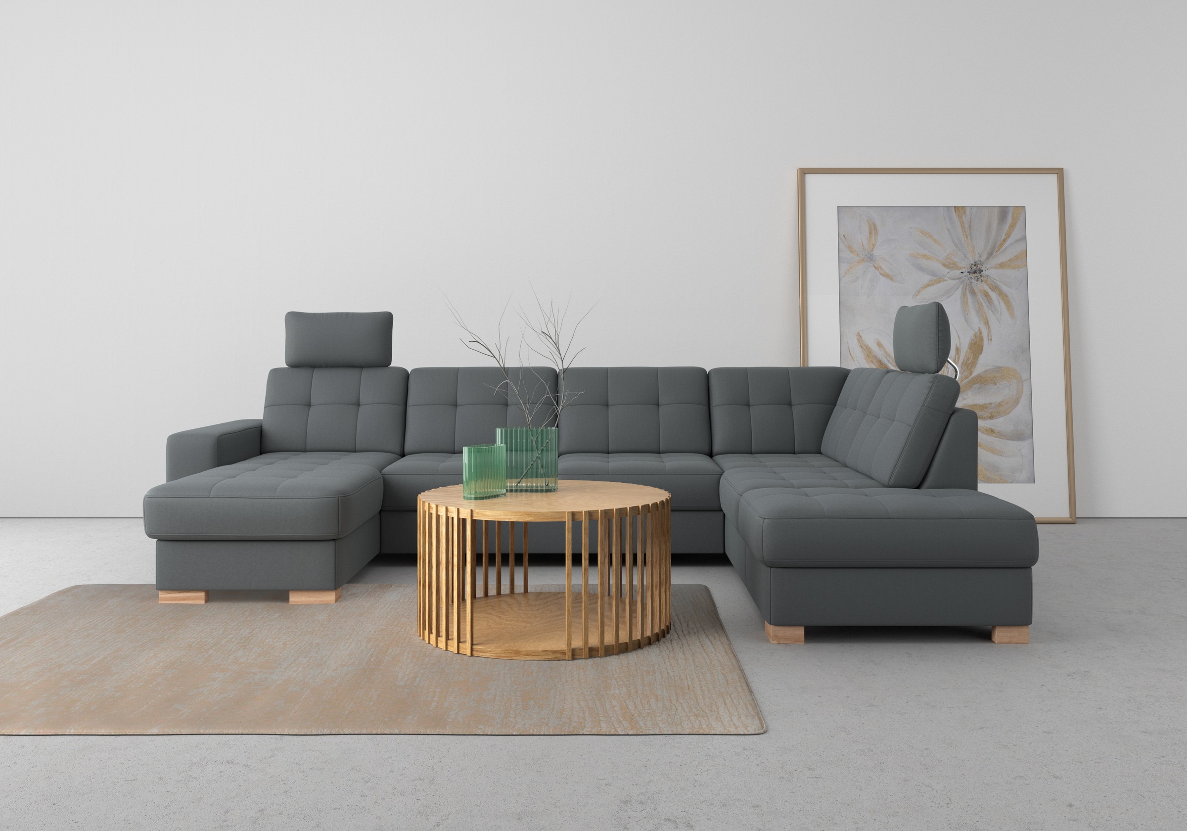 sit&more Wohnlandschaft "Quincy U-Form" wahlweise mit Schlaffunktion und Bettkasten