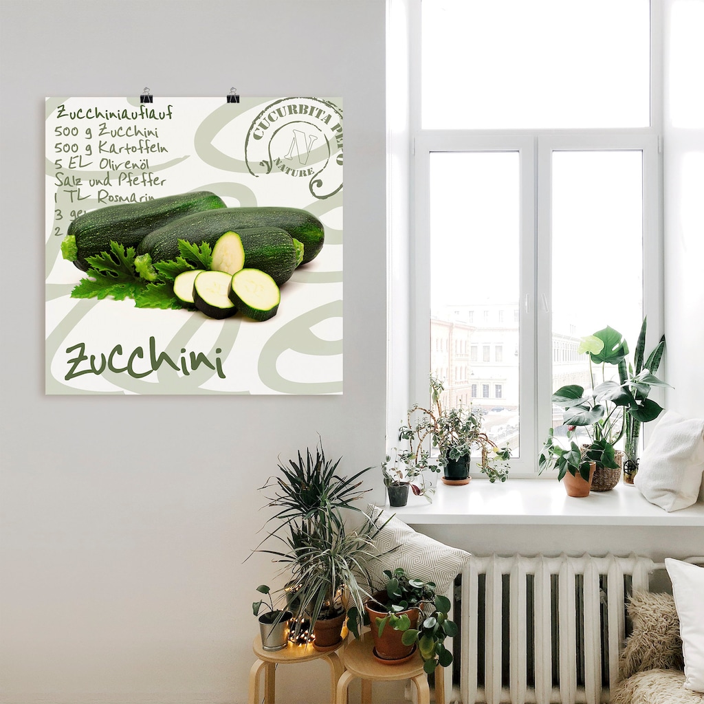 Artland Wandbild »Angeschnittene Zucchini«, Lebensmittel, (1 St.)