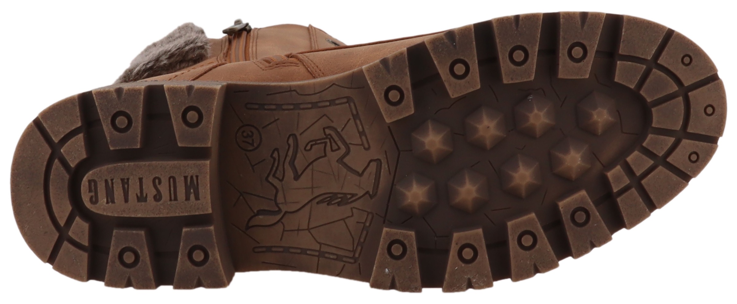 Mustang Shoes Winterstiefelette »Darleen«, Winterboots mit Fellimitatkragen