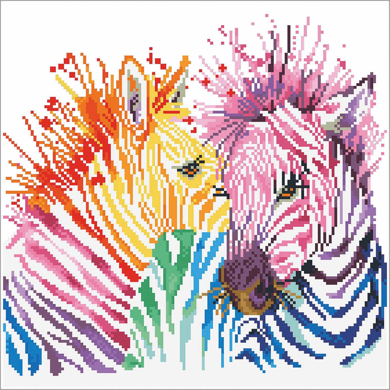 Diamond Dotz Kreativset »Diamond Painting Regenbogen Zebras«
