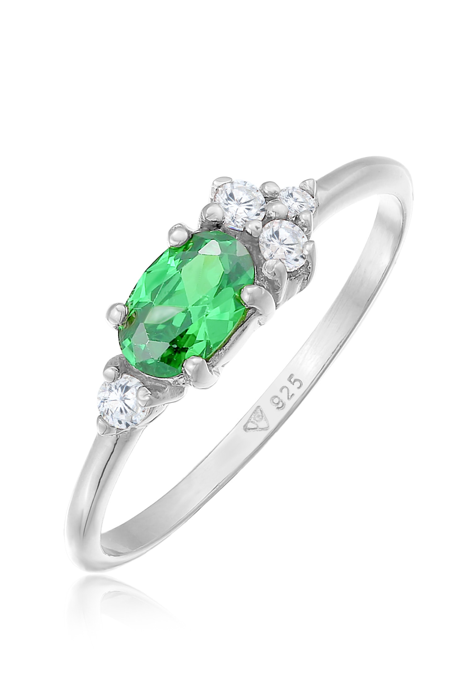 Silber« für »Zirkonia Fingerring 925 Elli BAUR Smaragd Verlobung | Grün kaufen
