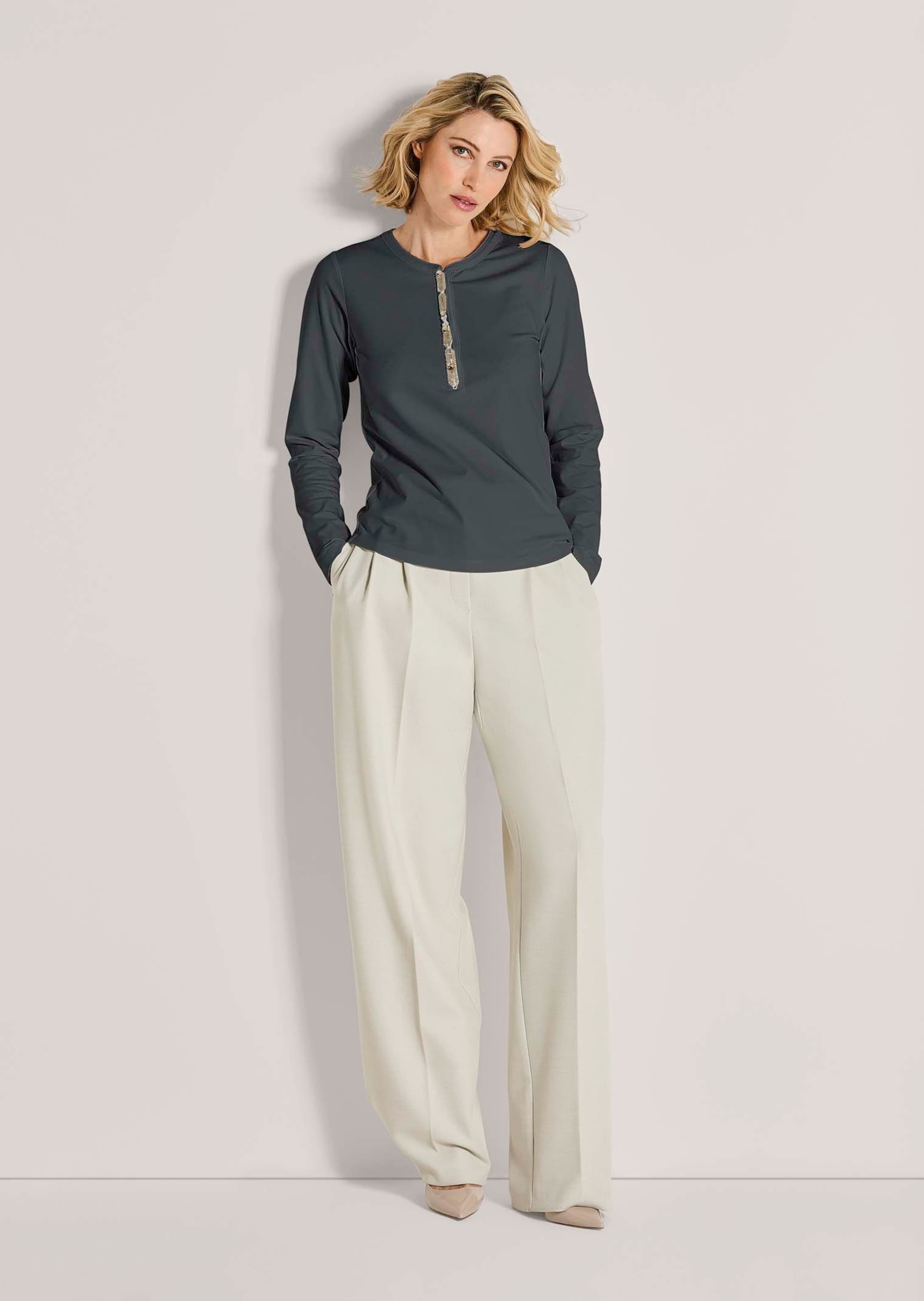 MADELEINE Langarmshirt »Blusenshirt Elegantes Shirt mit Schmucksteinen«