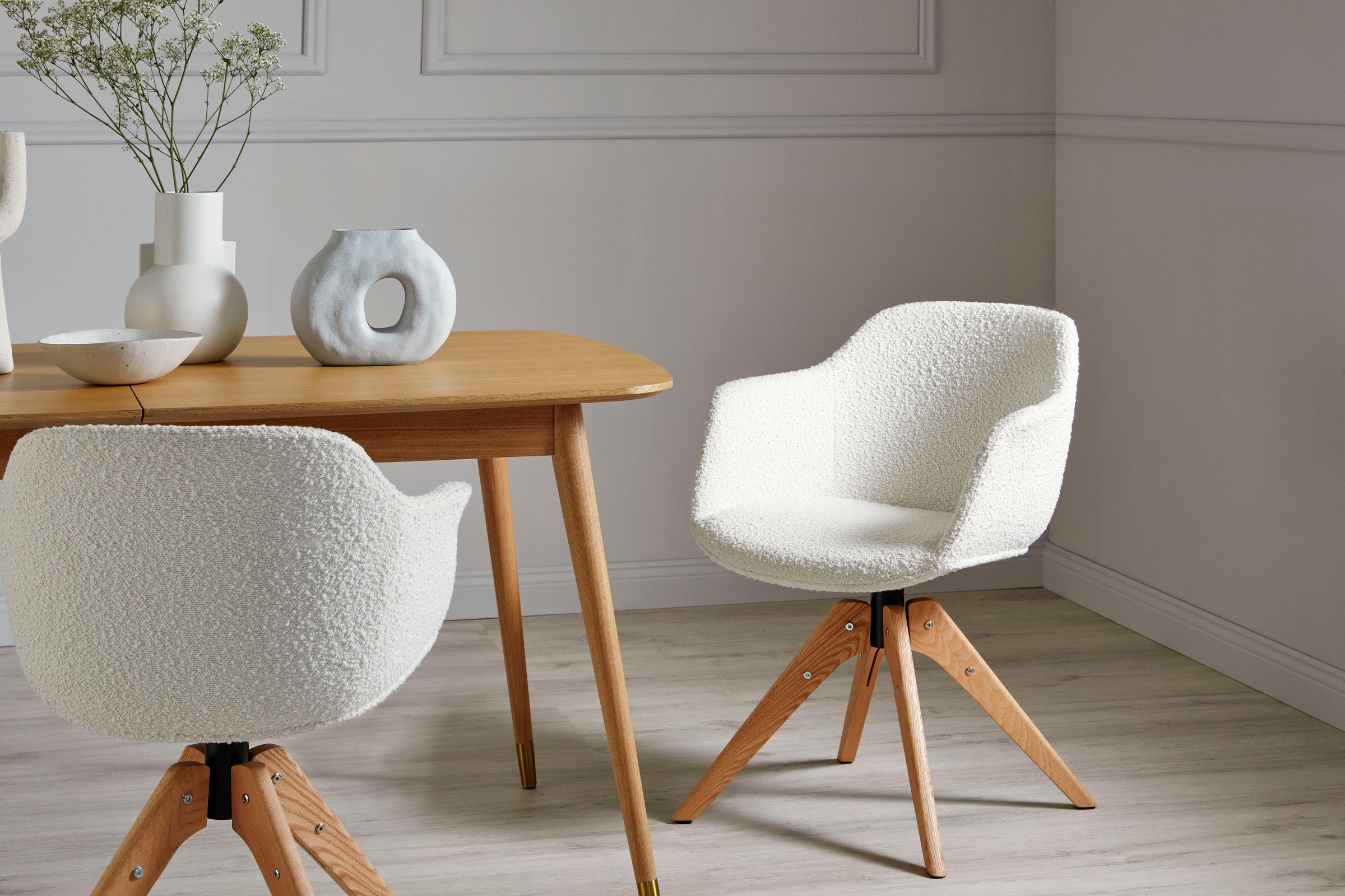 Jahnke Schreibtischstuhl "SHELL" () 1 Stk. Bouclé Esszimmer-/ Schreibtischs günstig online kaufen