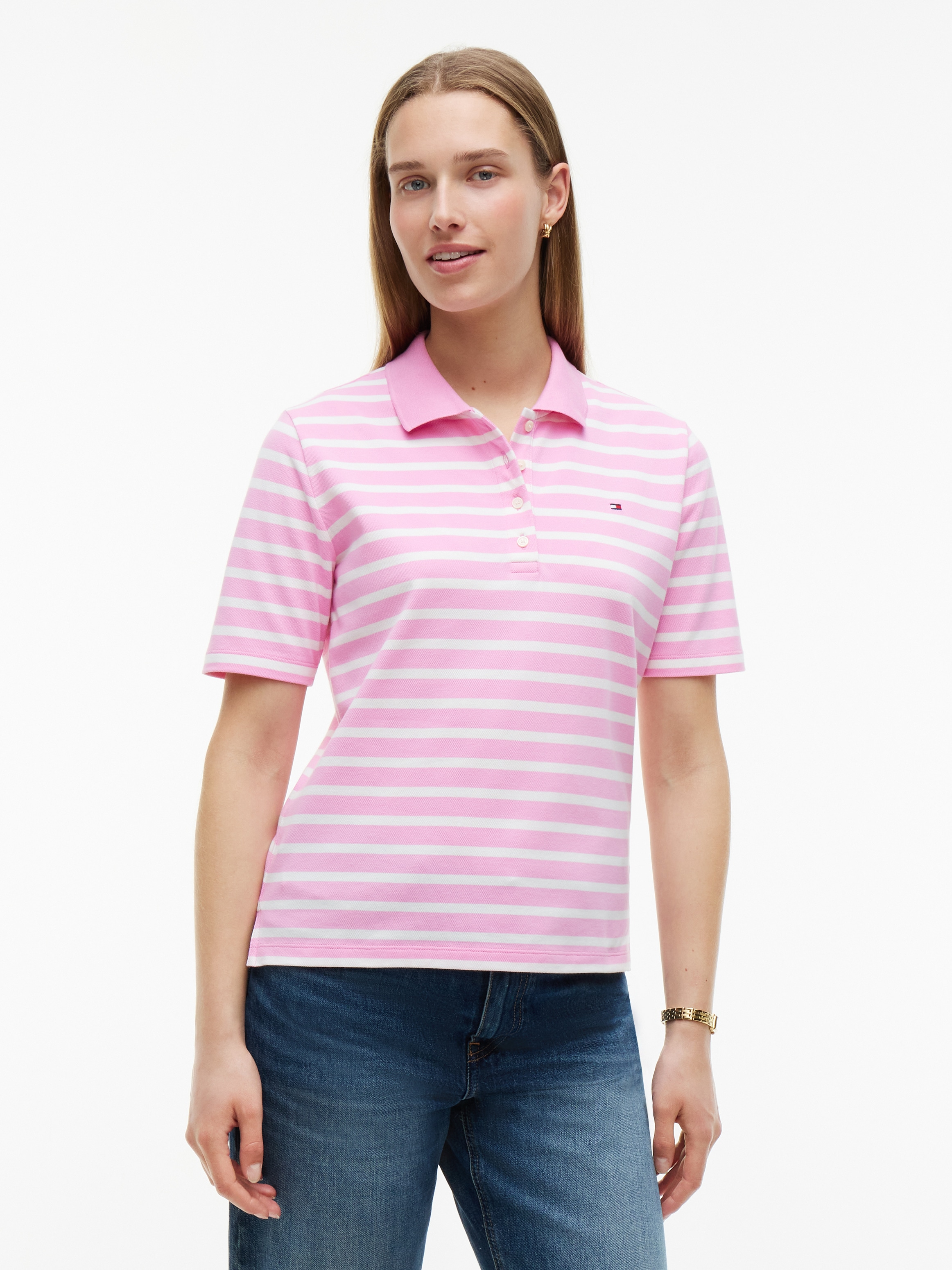 Tommy Hilfiger Poloshirt "1985 REG PIQUE POLO" mit Logo-Stickerei, Seitenschlitze, Regular Fit
