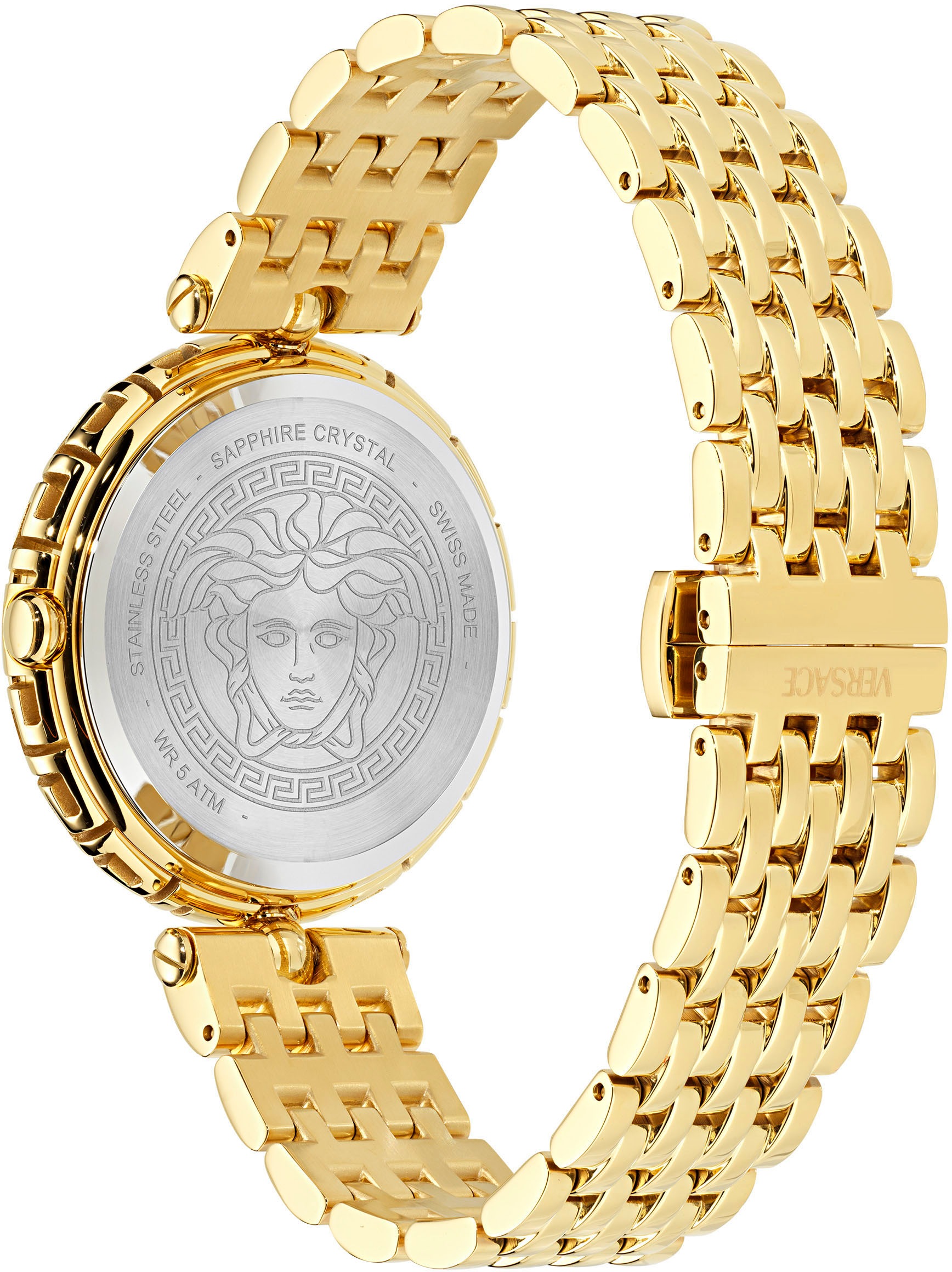 Versace Quarzuhr »MEDUSA HERITAGE«, Armbanduhr, Damenuhr, Swiss Made, Saphirglas, Edelstahlarmband, analog