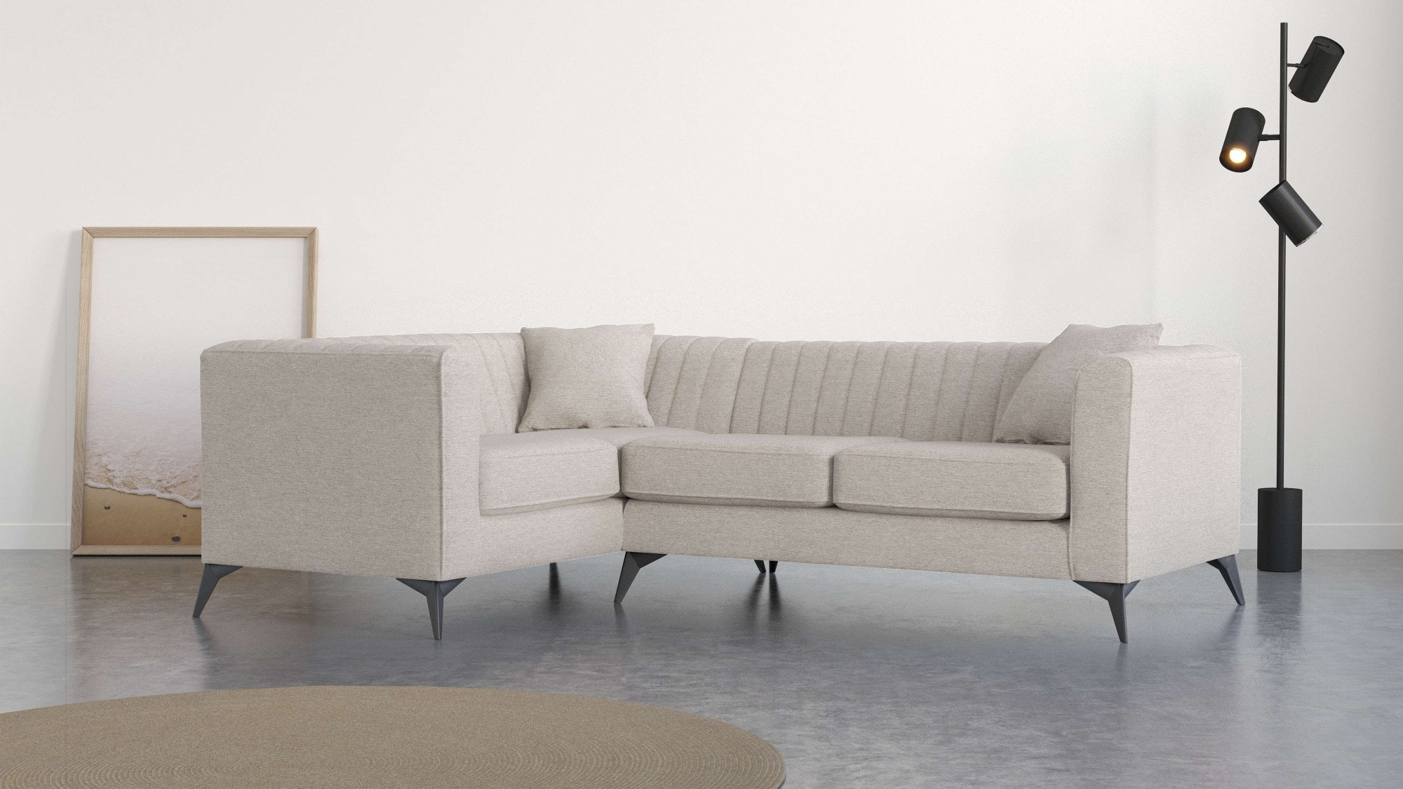 Places of Style Ecksofa "MATTHEW L-Form ideal für kleine Räume, Maße B/T/H: günstig online kaufen