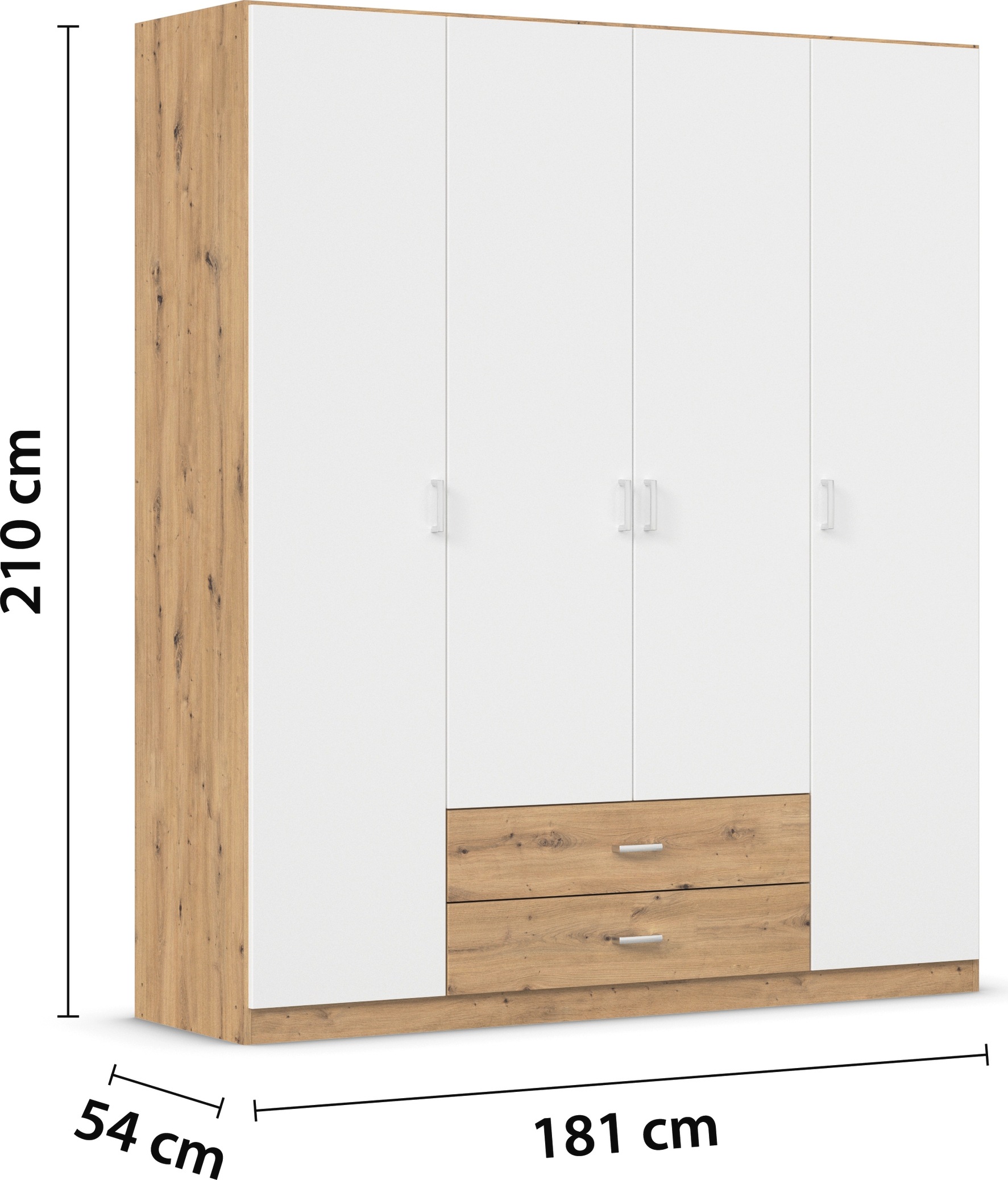 rauch Drehtürenschrank »Kleiderschrank Schrank Garderobe Wäscheschrank GAMMA in 3 Breiten«, mit 6 Schubladen, in schlichtem Design TOPSELLER MADE IN GERMANY
