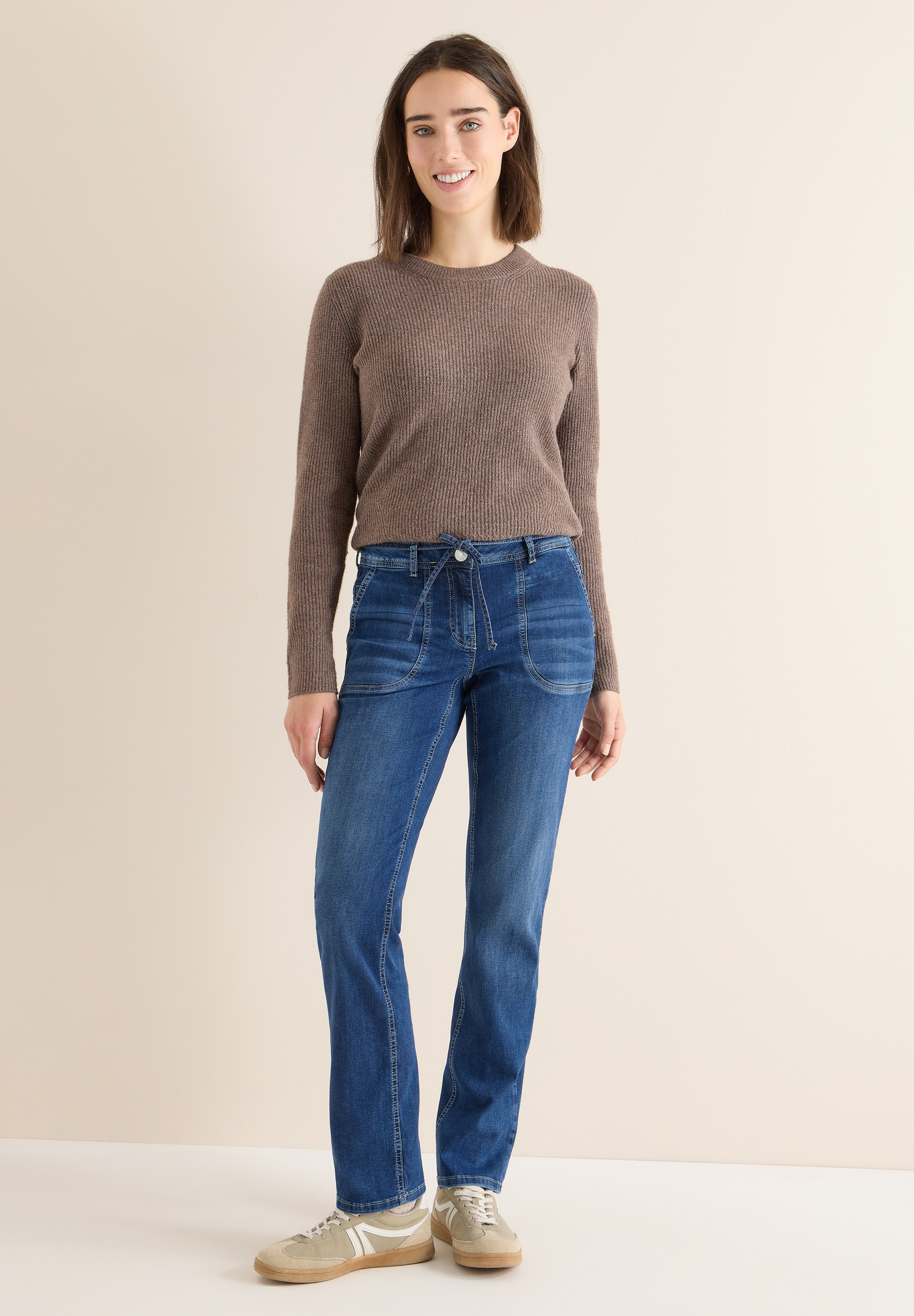 Comfort-fit-Jeans CECIL, Damen, Gr. 34, Länge 30, mid blau wash, Jeans, 77% Baumwolle, 20% Polyester, 3% Elasthan, unifarben, knöchellang, Jeans, Middle Waist 3