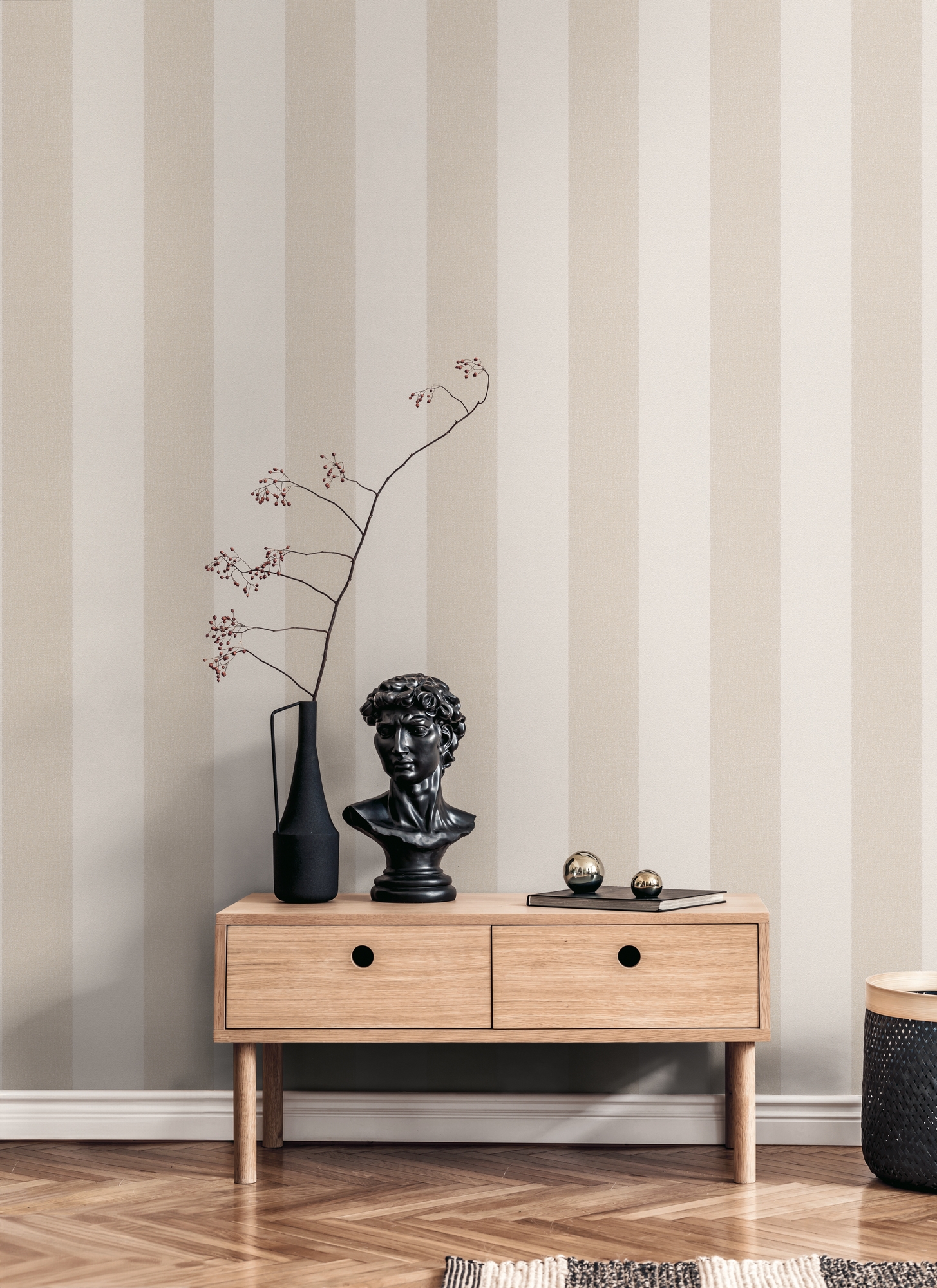 A.S. Création Vliestapete "Pure Elegance Streifen Tapete Mustertapete gestreift Landhaus" matt strukturiert Vliestapete minimalistisch für Schlafzimmer Küche Wohnzimmer Streifen