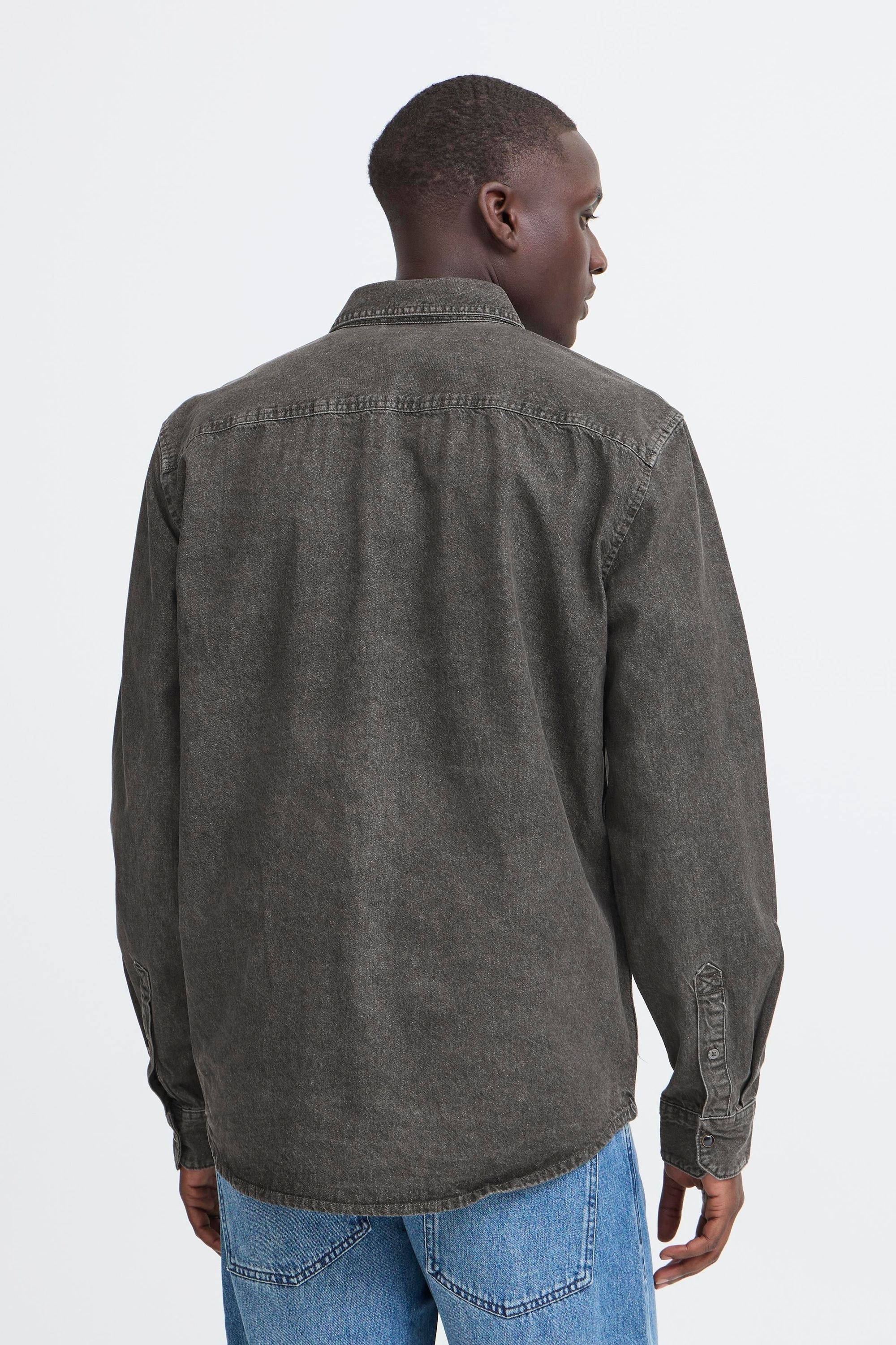 Jeanshemd BLEND "Jeanshemd BHDARGO", Herren, Gr. S, N-Gr, grau (denim grau), Obermaterial: 100% Baumwolle CO., Hemden Jeanshemd 3