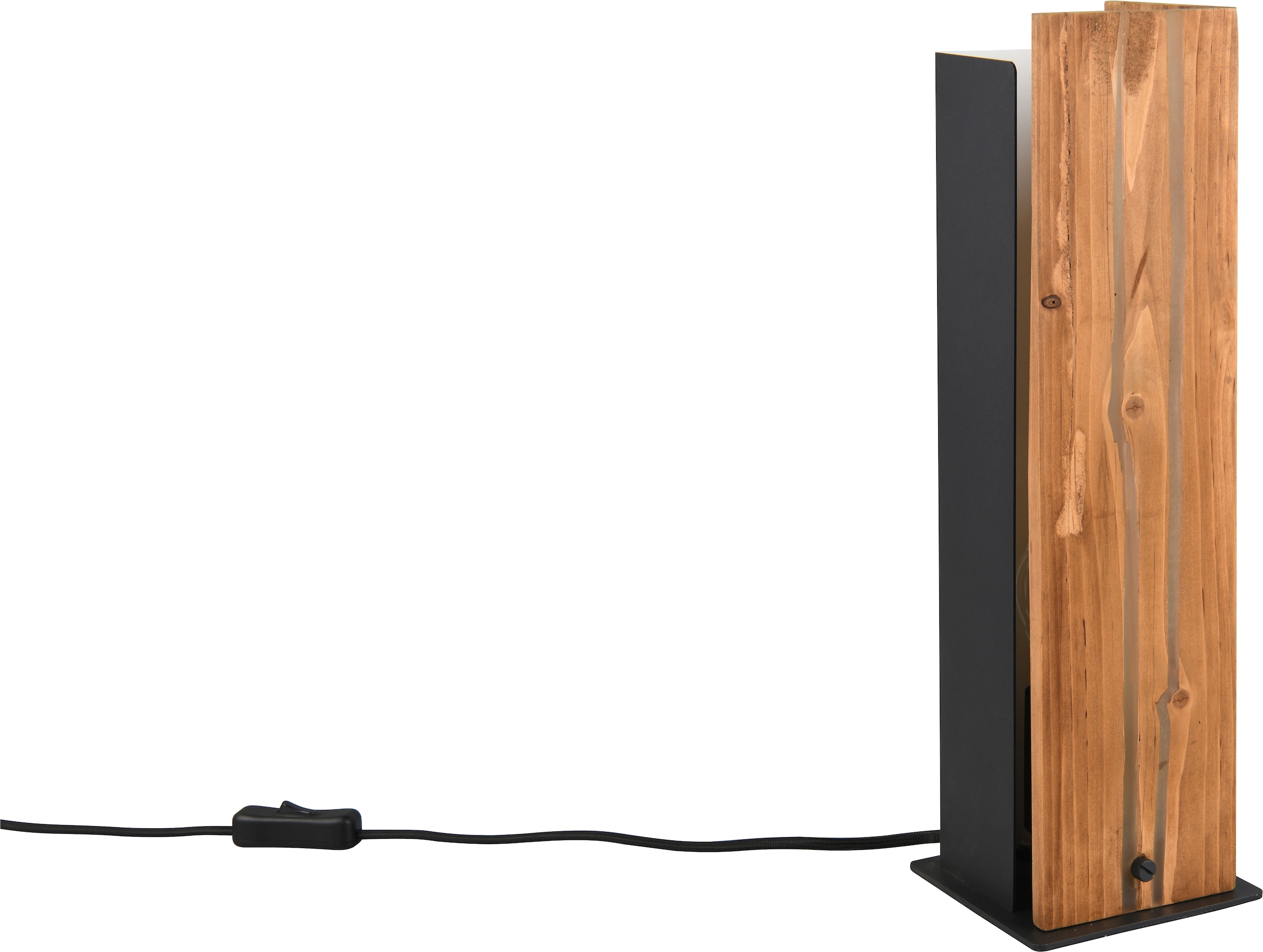 TRIO Leuchten Tischleuchte »KARUNI, Tischlampe aus Metall + Holz naturbelassen, indirektes Licht« E27 1 Stk. warmweiß - kaltweiß exkl 1x E27 max 10W Höhe 40cm Holz Nachttischlampe Schreibtischlampe