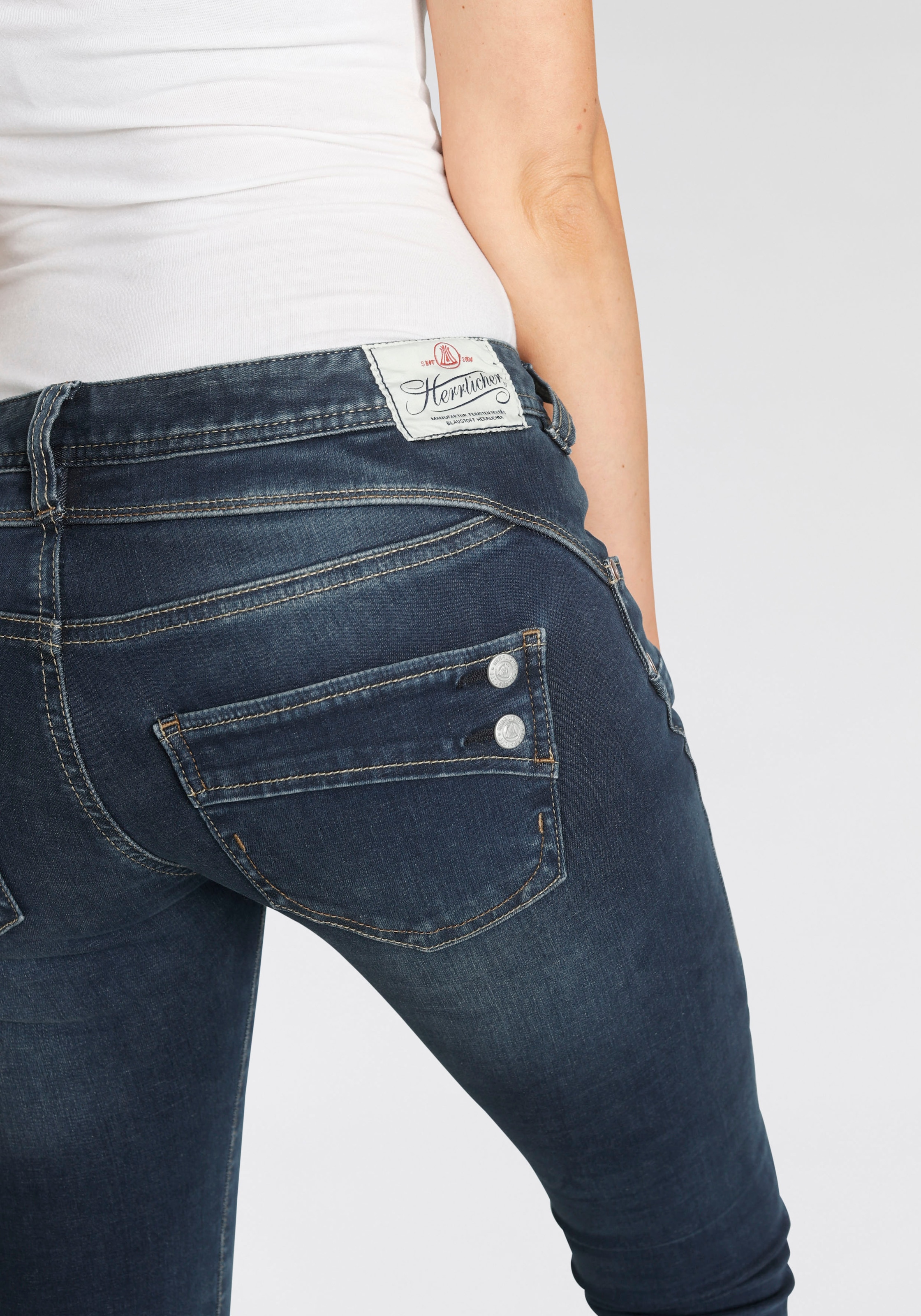Herrlicher Slim-fit-Jeans BAUR Powerstretch | online SLIM Waist Low REUSED »PIPER DENIM«, kaufen