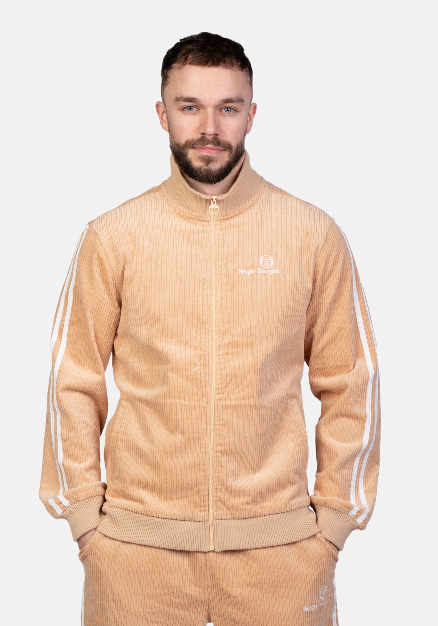 Sergio Tacchini Trainingsjacke »EDGAR CORDUROY TRACK TOP Herren«, ohne Kapuze, Trainingsjacke Herren, leichte Jacke, Retro, Sportjacke, Outdoor, Sale