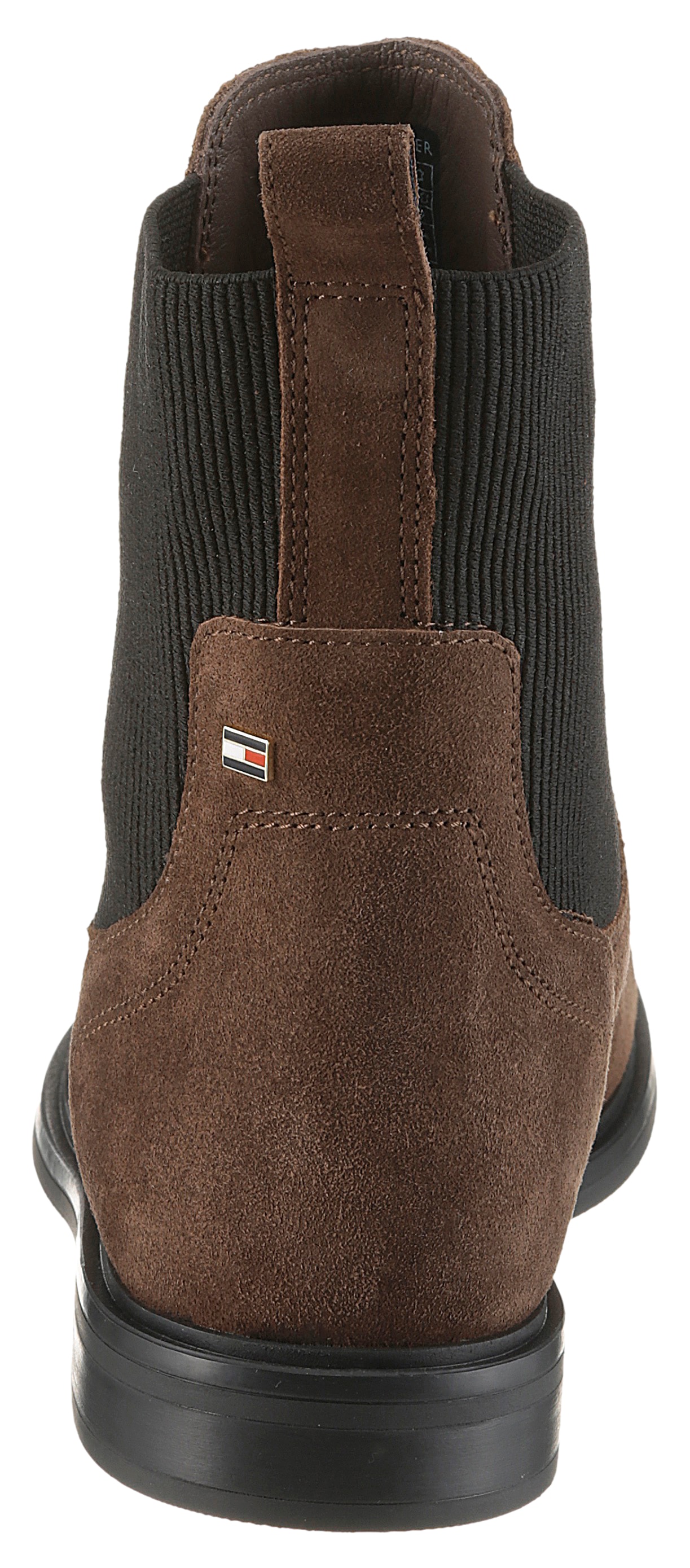 Tommy Hilfiger Chelseaboots »FLAG SUEDE CHELSEA BOOT«, Stiefelette, Businessschuh mit Hardcover-Flagge an der Ferse