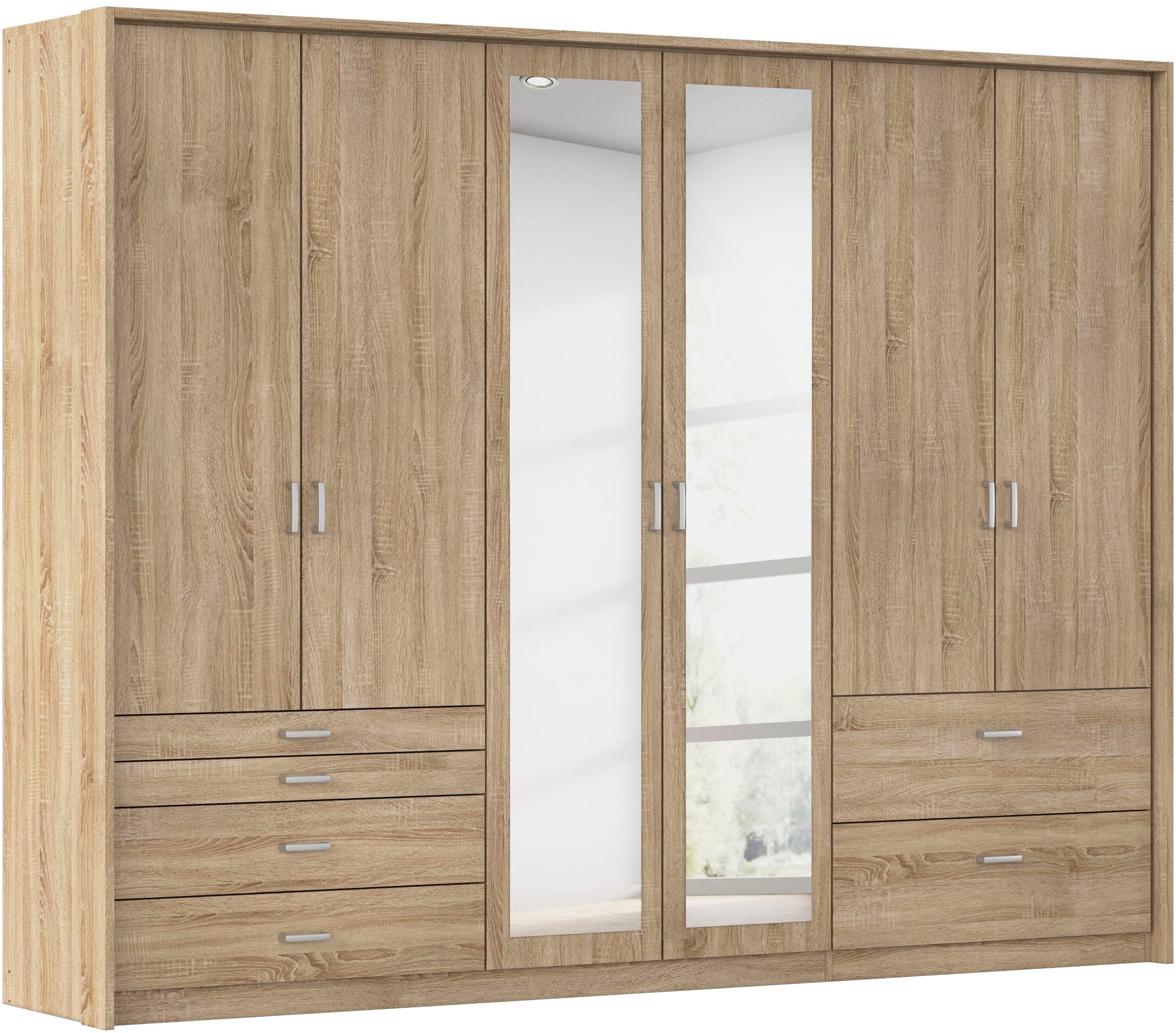 rauch Drehtürenschrank "Kleiderschrank Schrank Garderobe Wäscheschrank WILDBERG" Breiten 230/275 cm, Höhen 212/231 cm, mit 6 Schubladen, obere Schublade mit Holz-Einteilung MADE IN GERMANY