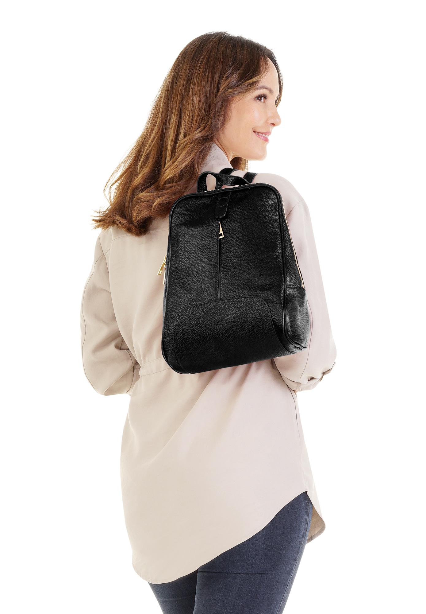 Samantha Look Cityrucksack, echt Leder, Made in Italy