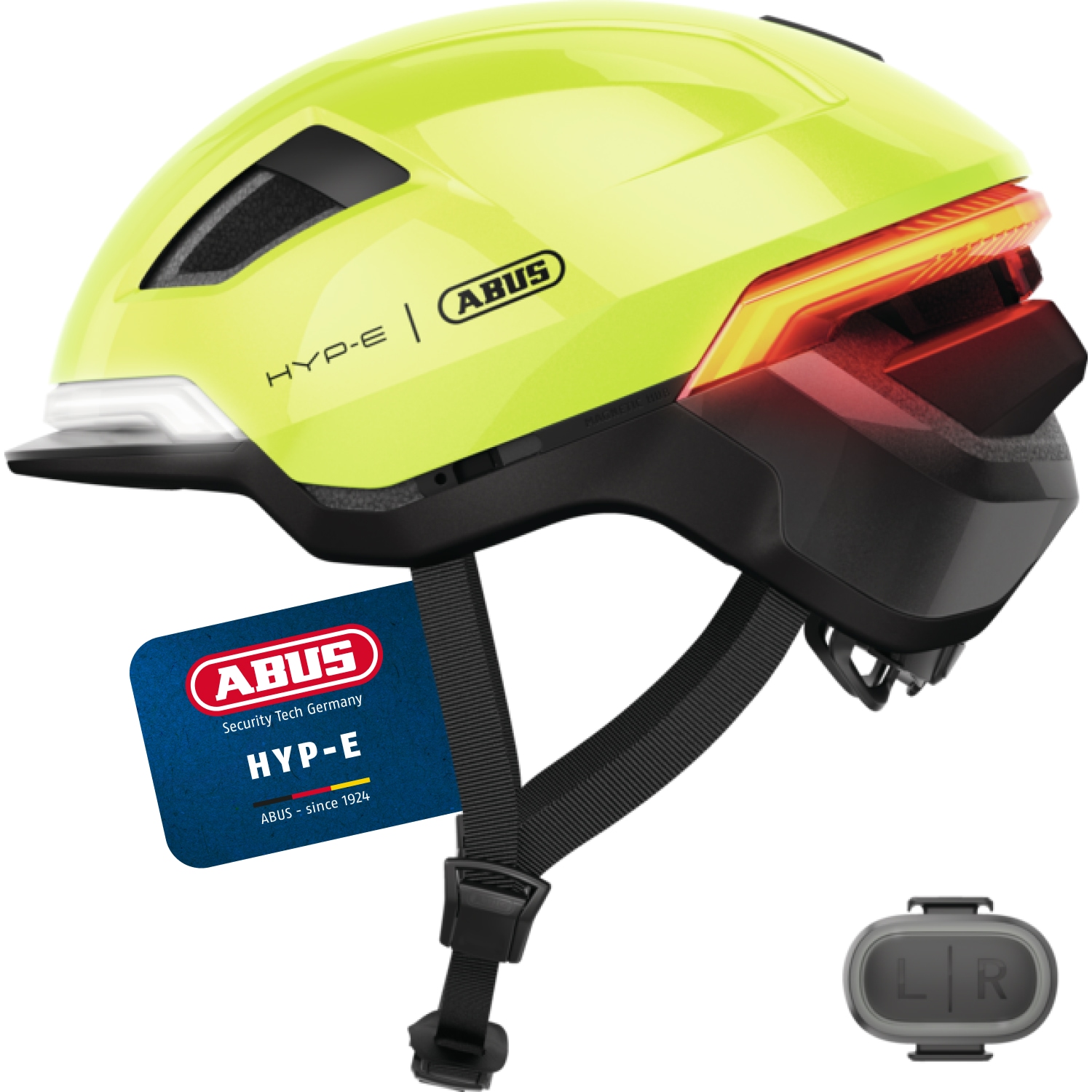 "Fahrradhelm ABUS ""HYP-E"" Gr. L, gelb (gelb (signal gelb)), Helme, L Kopfumfang: 57cm - 61cm"