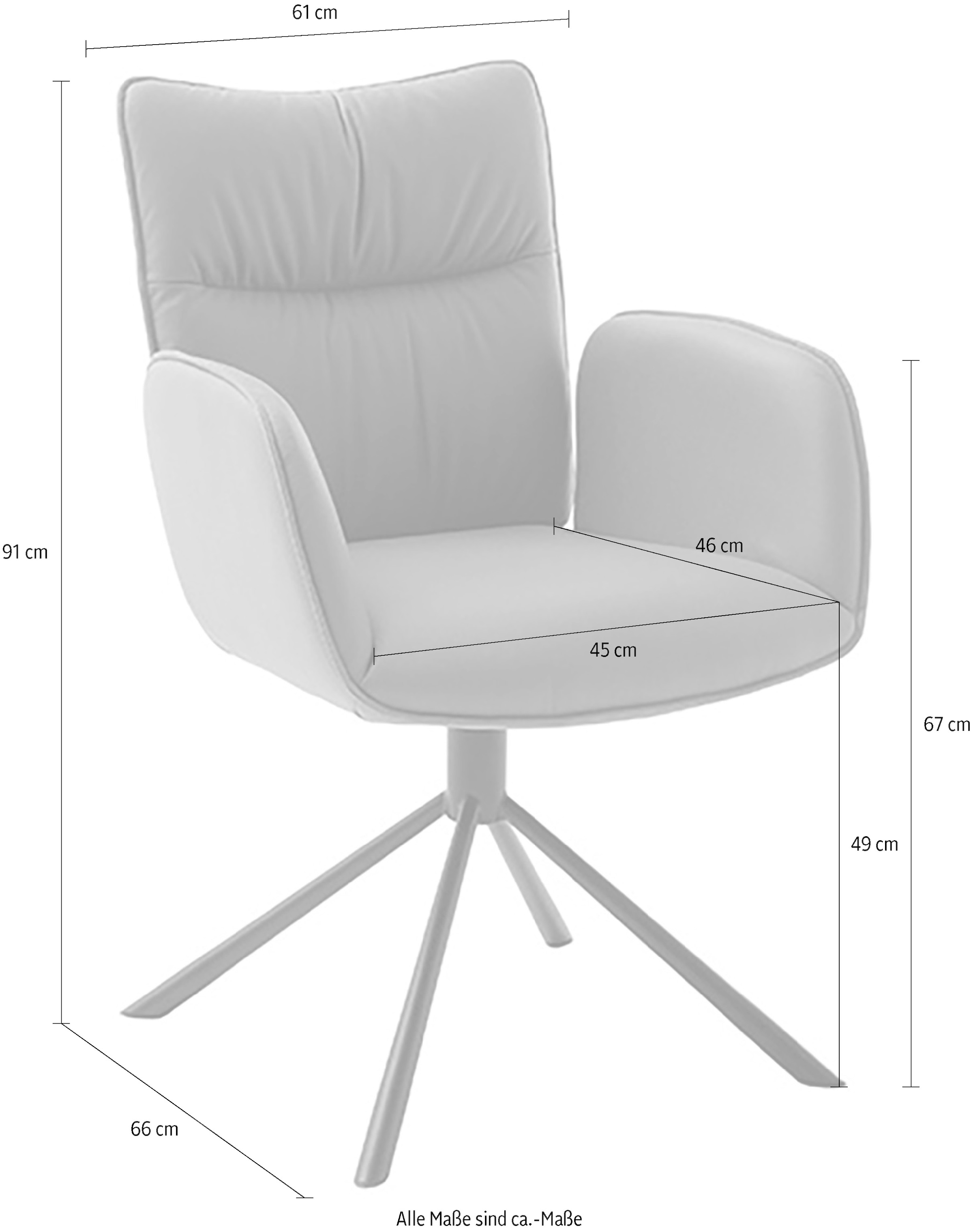 MCA furniture 4-Fußstuhl »MARIN Esszimmerstuhl (2er Set) - Stuhl«, (Set), 2 St., Microfaser, 360° drehbar, Metall schwarz, beweglichen Rücken, belastbar 120 kg